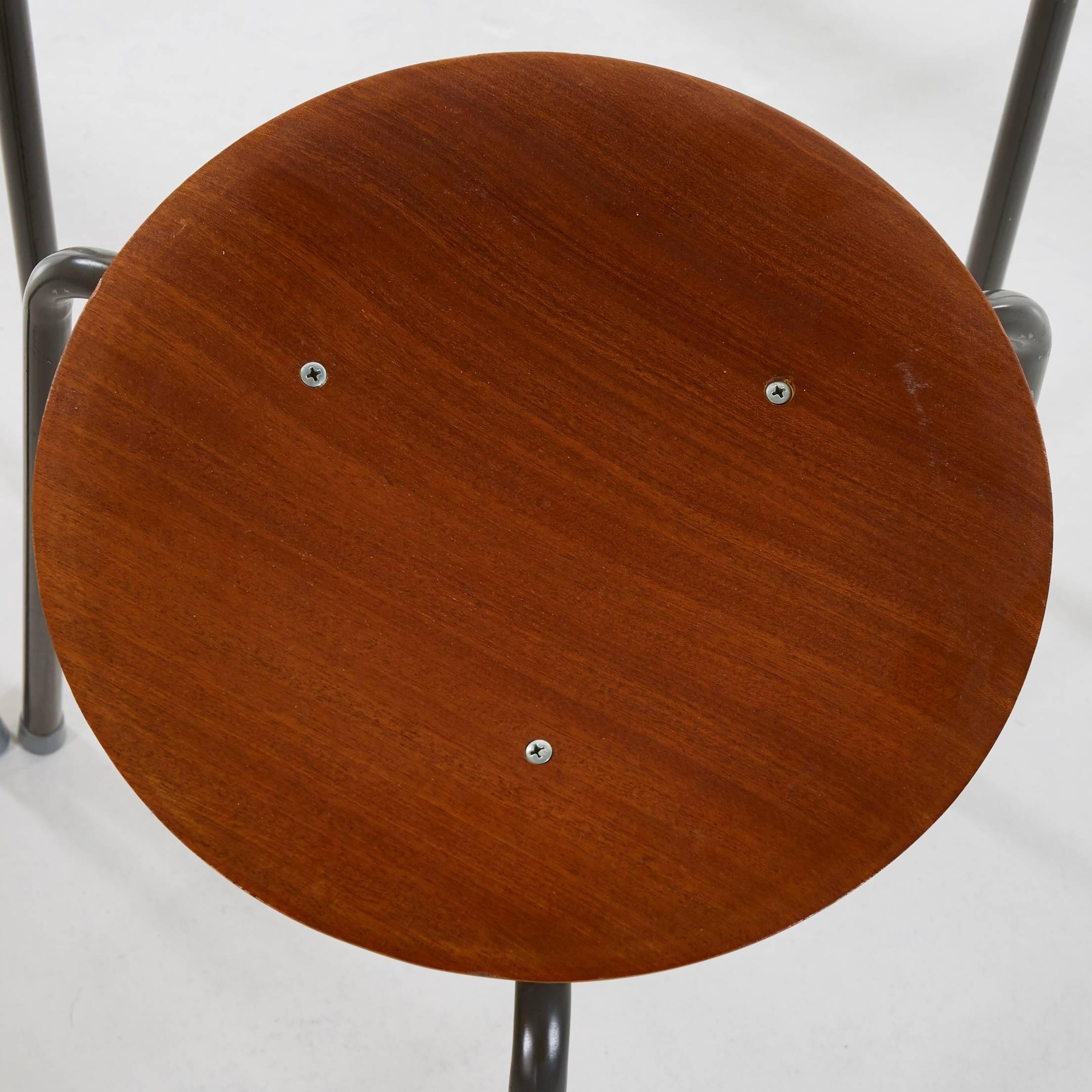 Scandinavian Modern Swedish Modern, Architects Stools, Mahogany, 1950s attributed to Arne Jacobsen For Sale