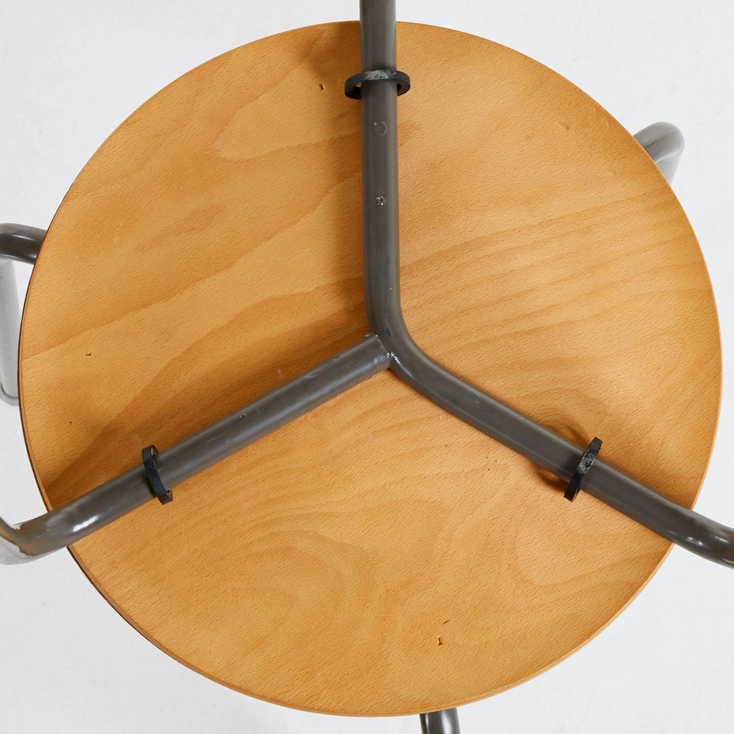 Swedish Modern, Architects Stools, Mahogany, 1950s attributed to Arne Jacobsen In Good Condition For Sale In Los Gatos, CA