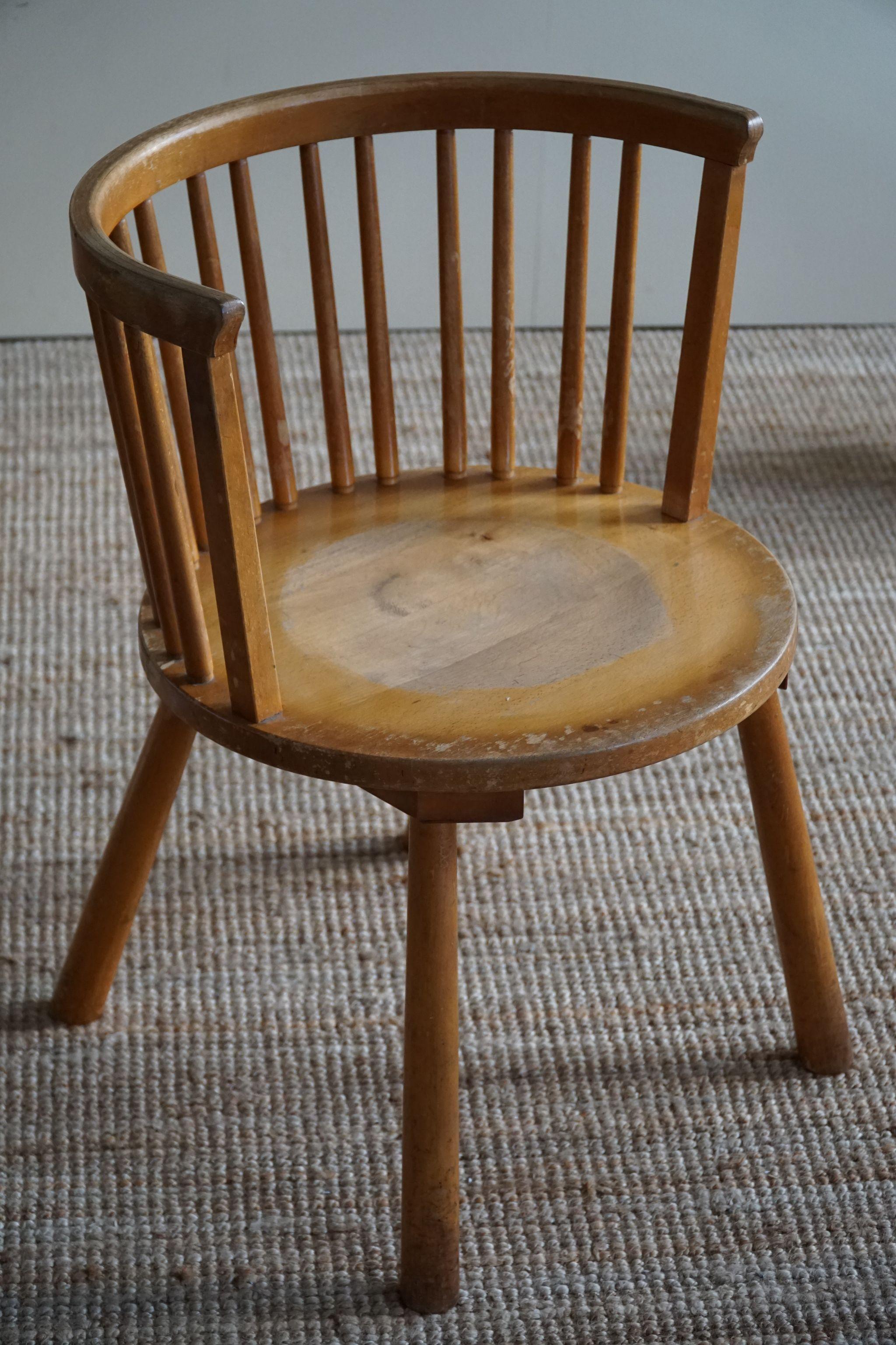 Beech Swedish Modern Armchair in the Style of Axel Einar Hjorth, 1930s For Sale