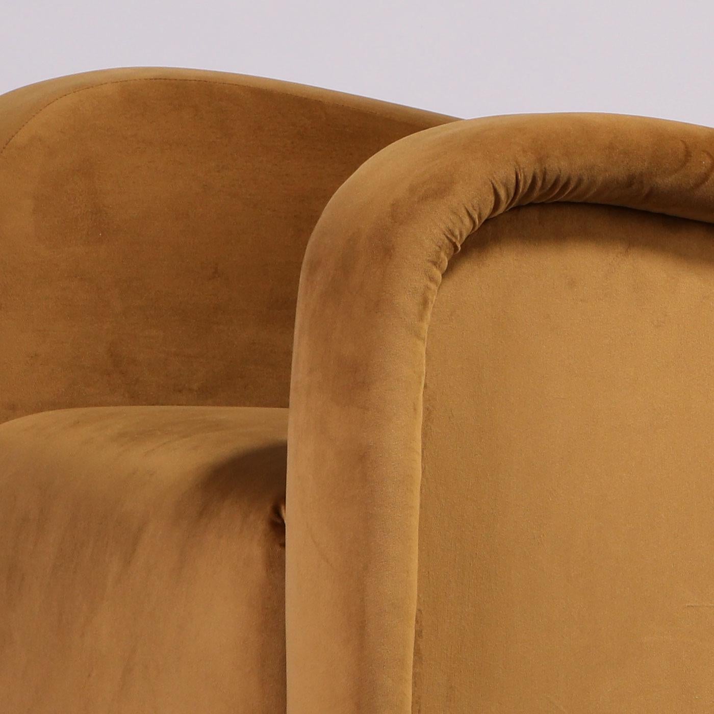 Swedish Modern Armchair in Yellow Fabric, 1940s For Sale 2