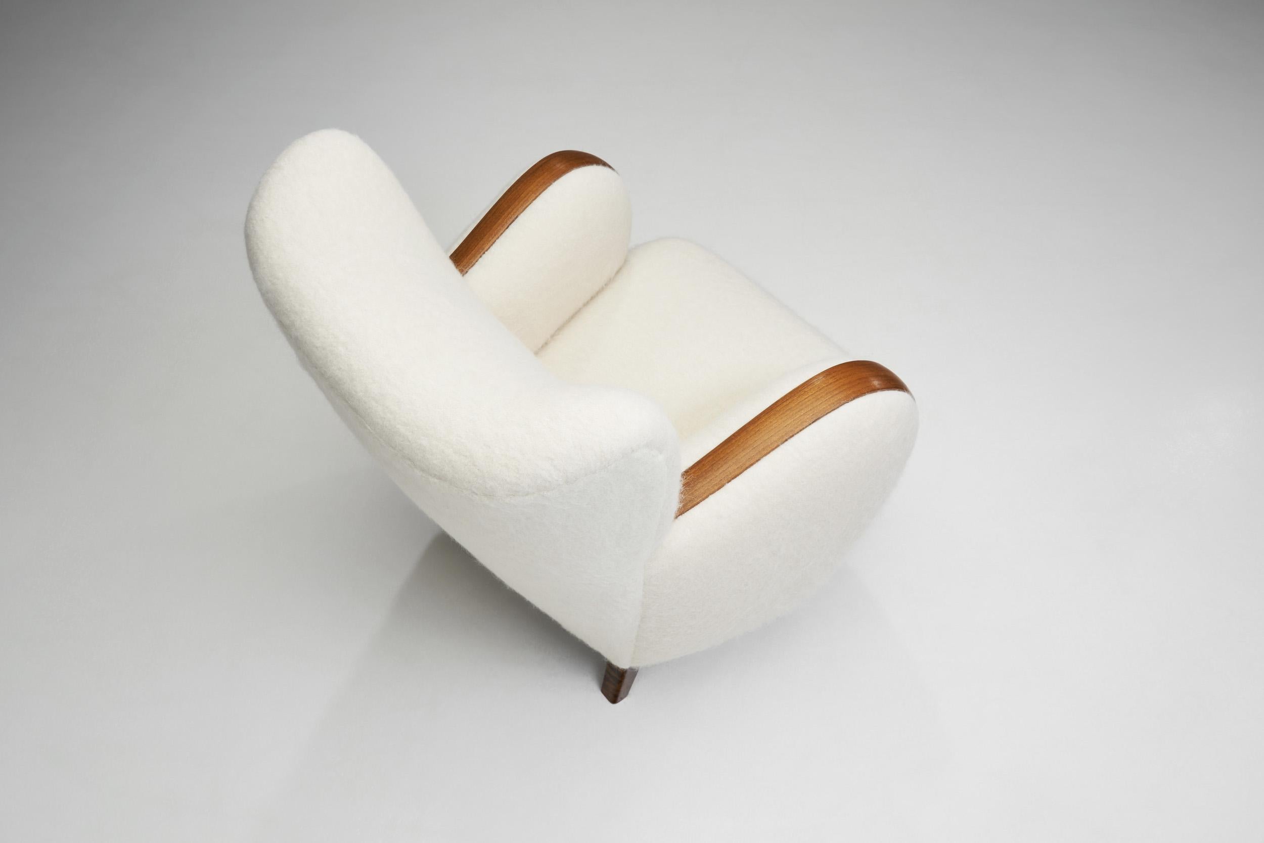 Swedish Modern Armchairs with Elm Legs, Sweden 1950s For Sale 6