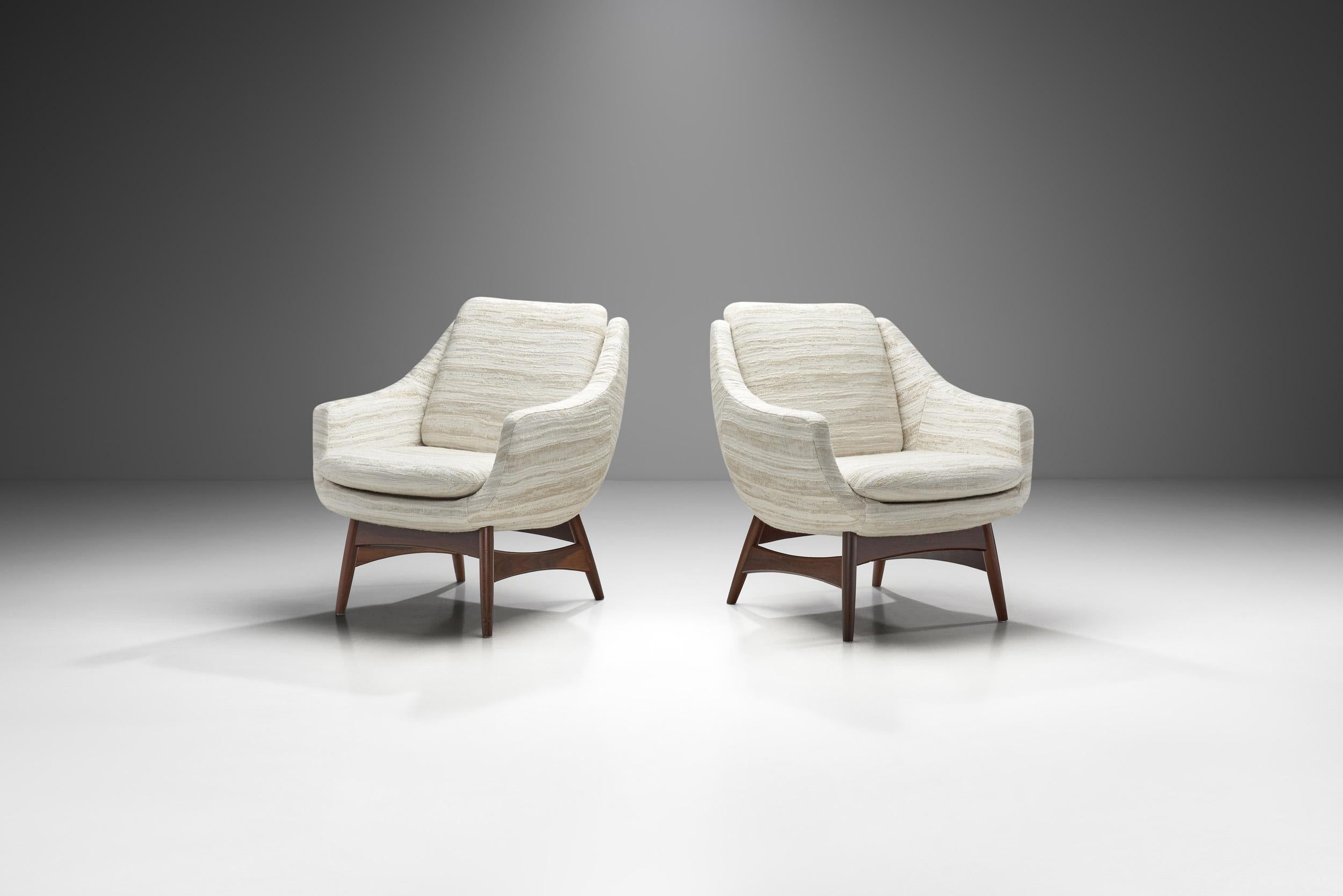 Scandinavian Modern Swedish Modern Armchairs with Structural Legs, Sweden, 1960s  For Sale