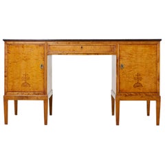 Swedish Modern Art Deco Birch Writing Table by Bodafors