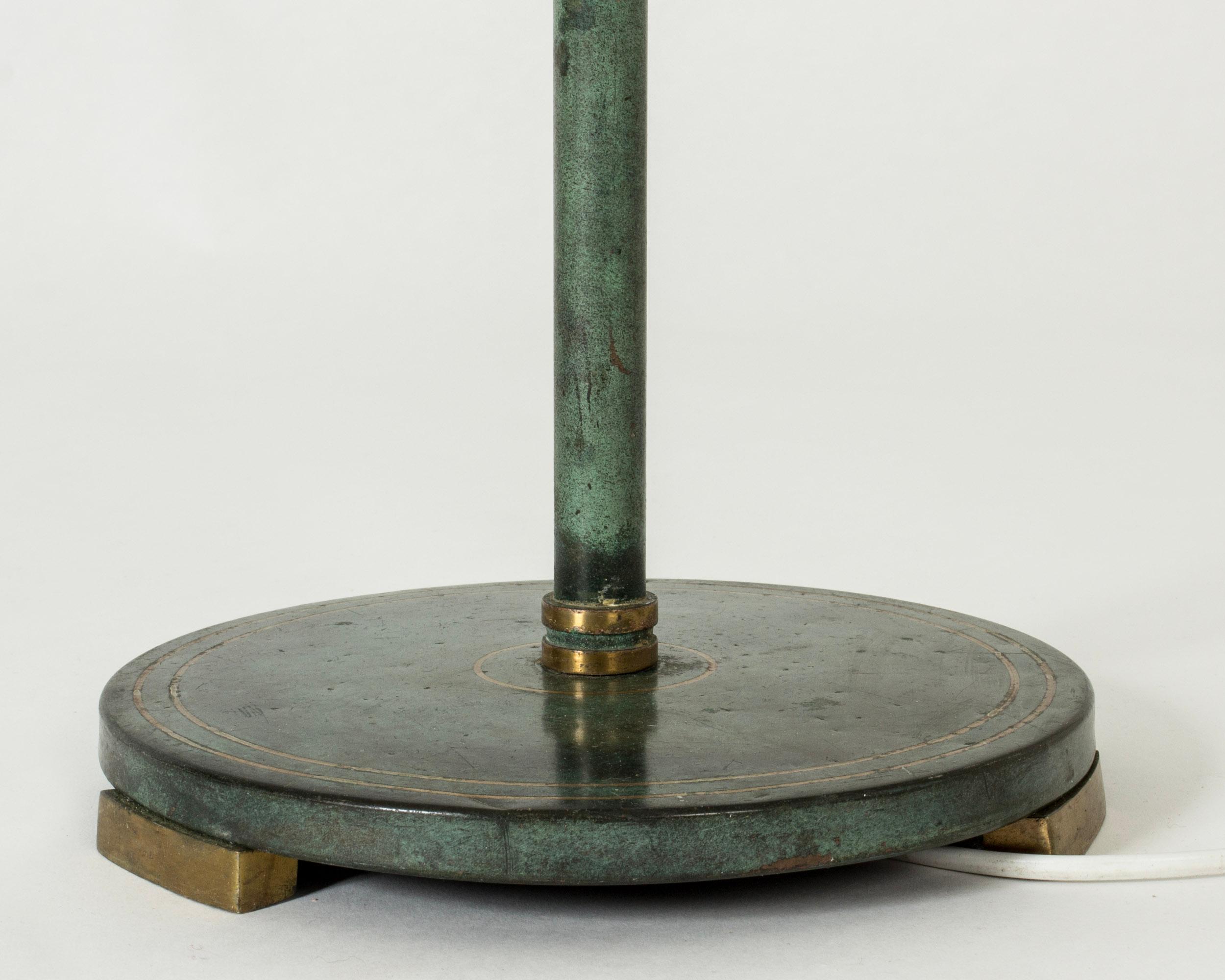 Schwedische moderne Art-Déco-Stehleuchte aus Bronze, Schweden, 1930er Jahre im Angebot 1