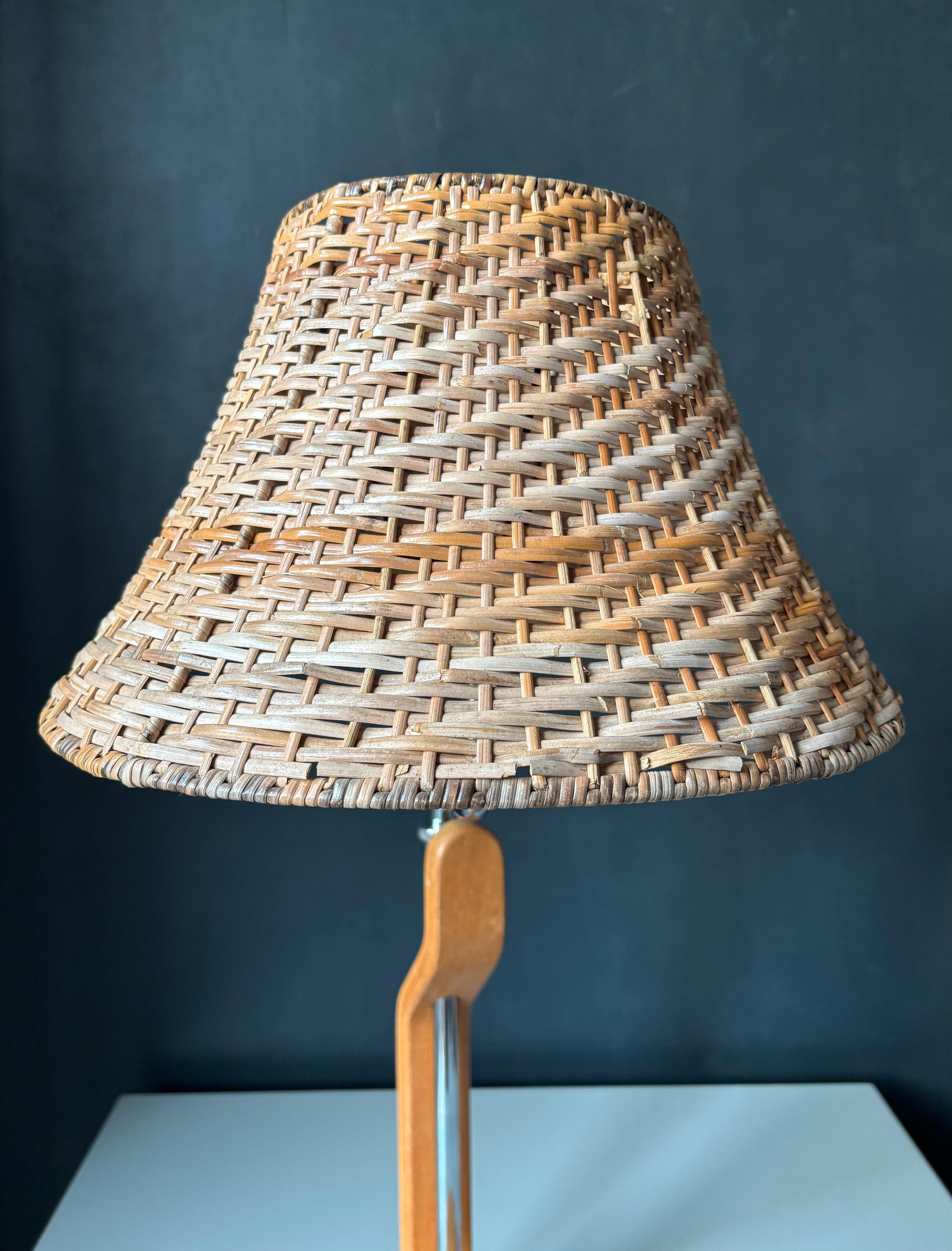 Ateljé Lyktan Lámpara de madera de ratán, Suecia Años 70 en venta 4