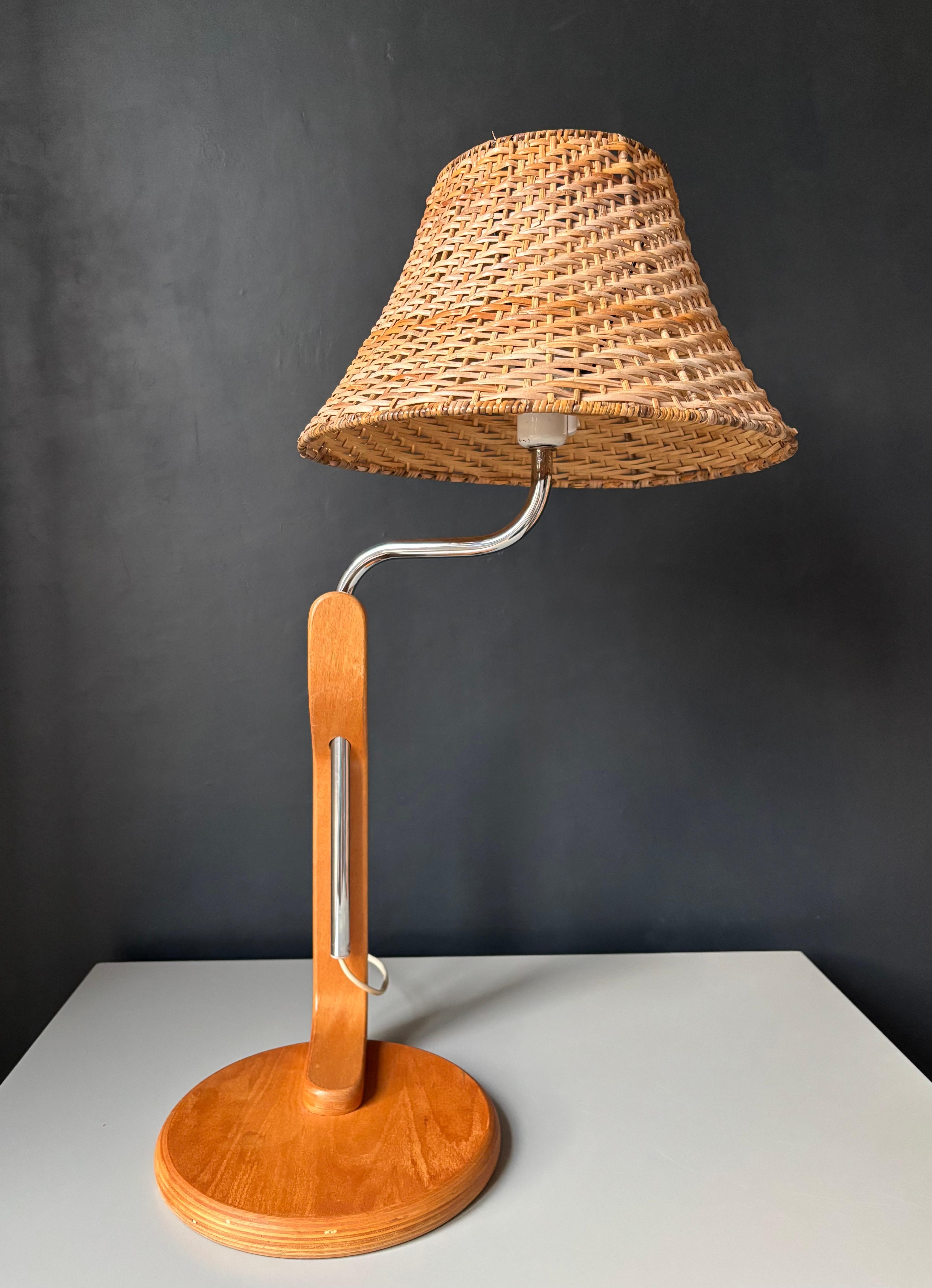 Ateljé Lyktan Lámpara de madera de ratán, Suecia Años 70 en Bueno estado para la venta en Copenhagen, DK