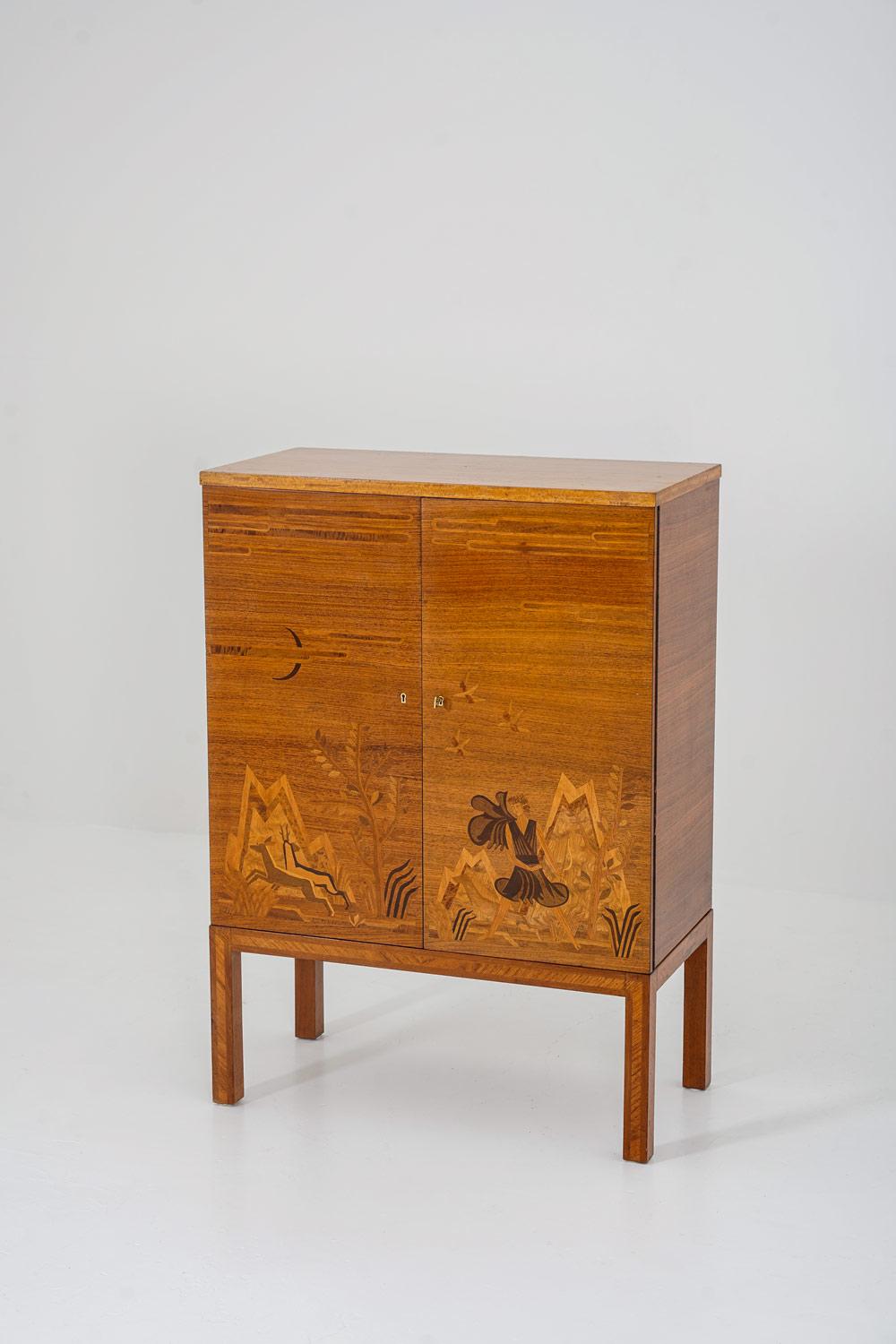 Scandinavian Modern Swedish Modern Bar Cabinet For Sale