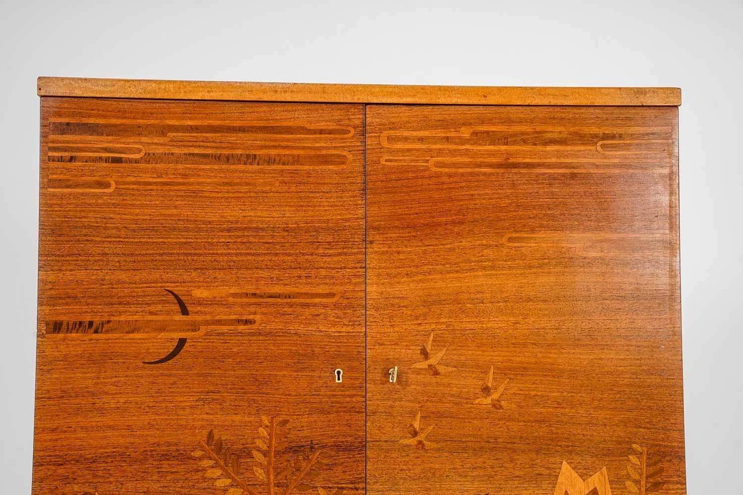 Wood Swedish Modern Bar Cabinet For Sale