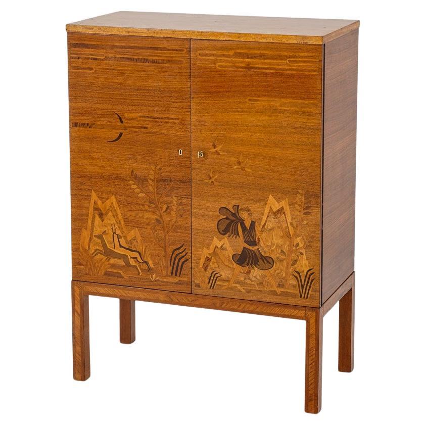 Swedish Modern Bar Cabinet For Sale