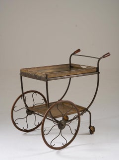 Swedish Modern Bar Cart in Brass