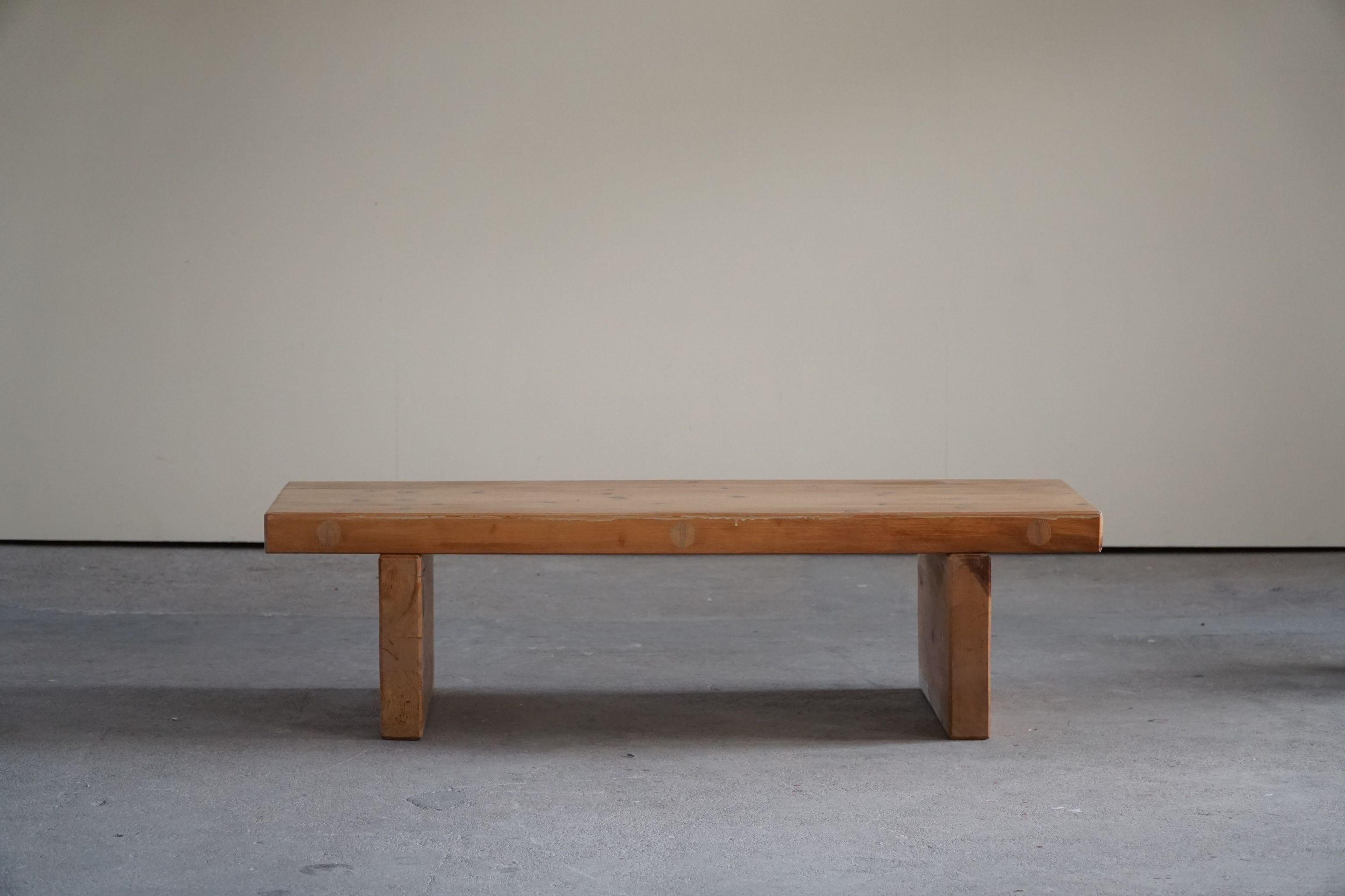 Swedish Modern Bench in Pine by Roland Wilhelmsson, Model Bambse, Dated 1973 In Fair Condition For Sale In Odense, DK