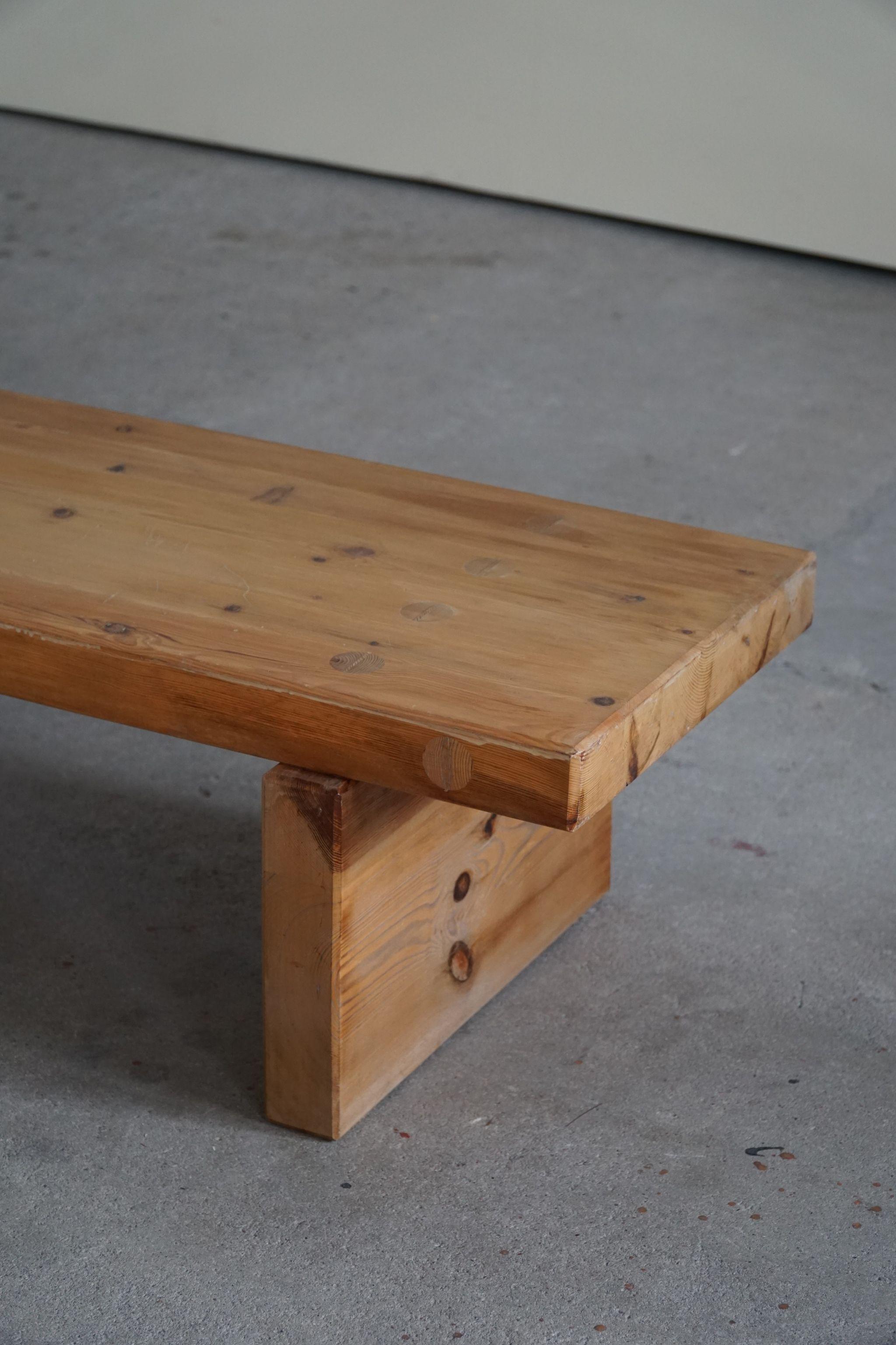 Swedish Modern Bench in Pine by Roland Wilhelmsson, Model Bambse, Dated 1973 For Sale 2