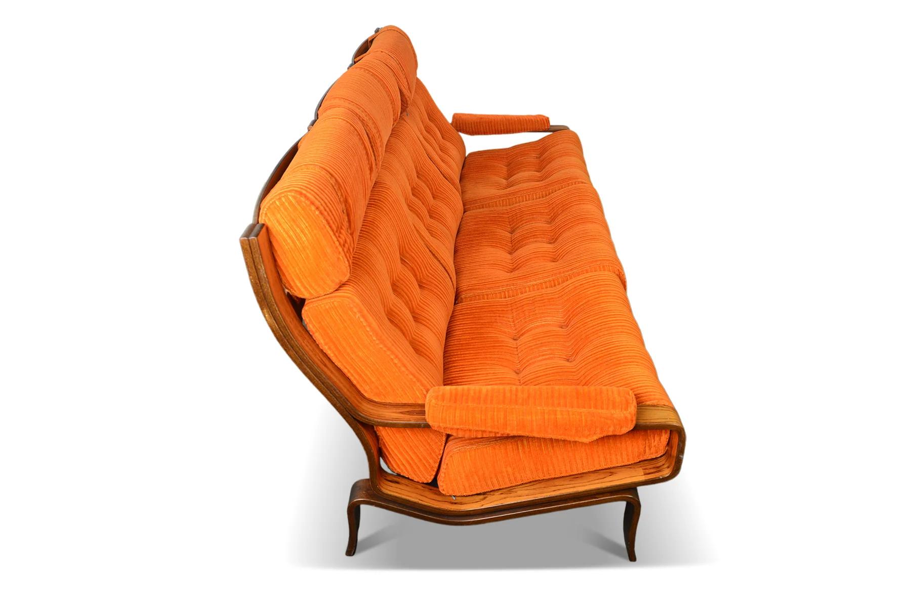 20th Century Swedish Modern Bent Rosewood Sofa by Lindlofs Mobler