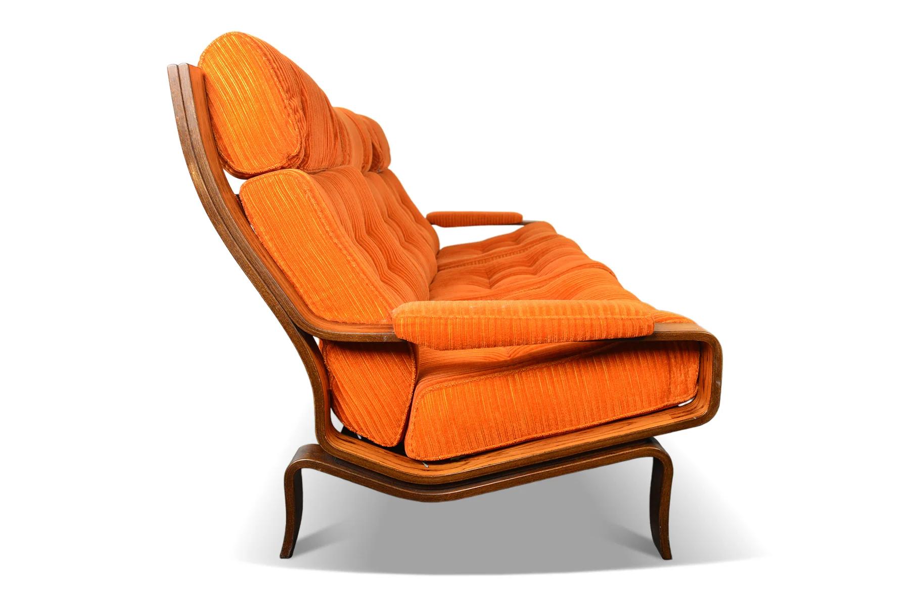 Swedish Modern Bent Rosewood Sofa by Lindlofs Mobler For Sale 1
