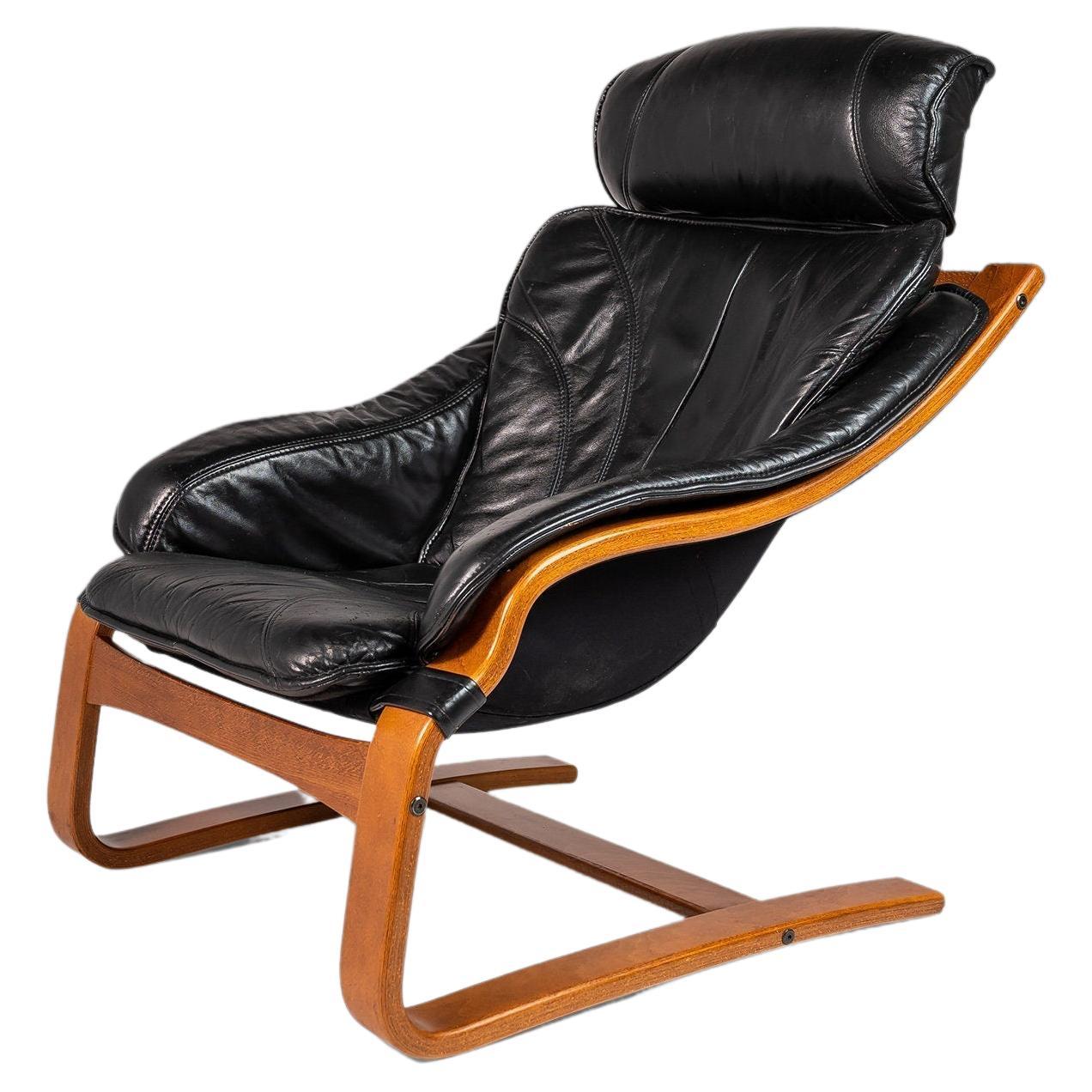 Swedish Modern Bentwood Lounge Chair Attributed to Ake Fribytter for Nelo Mobel For Sale