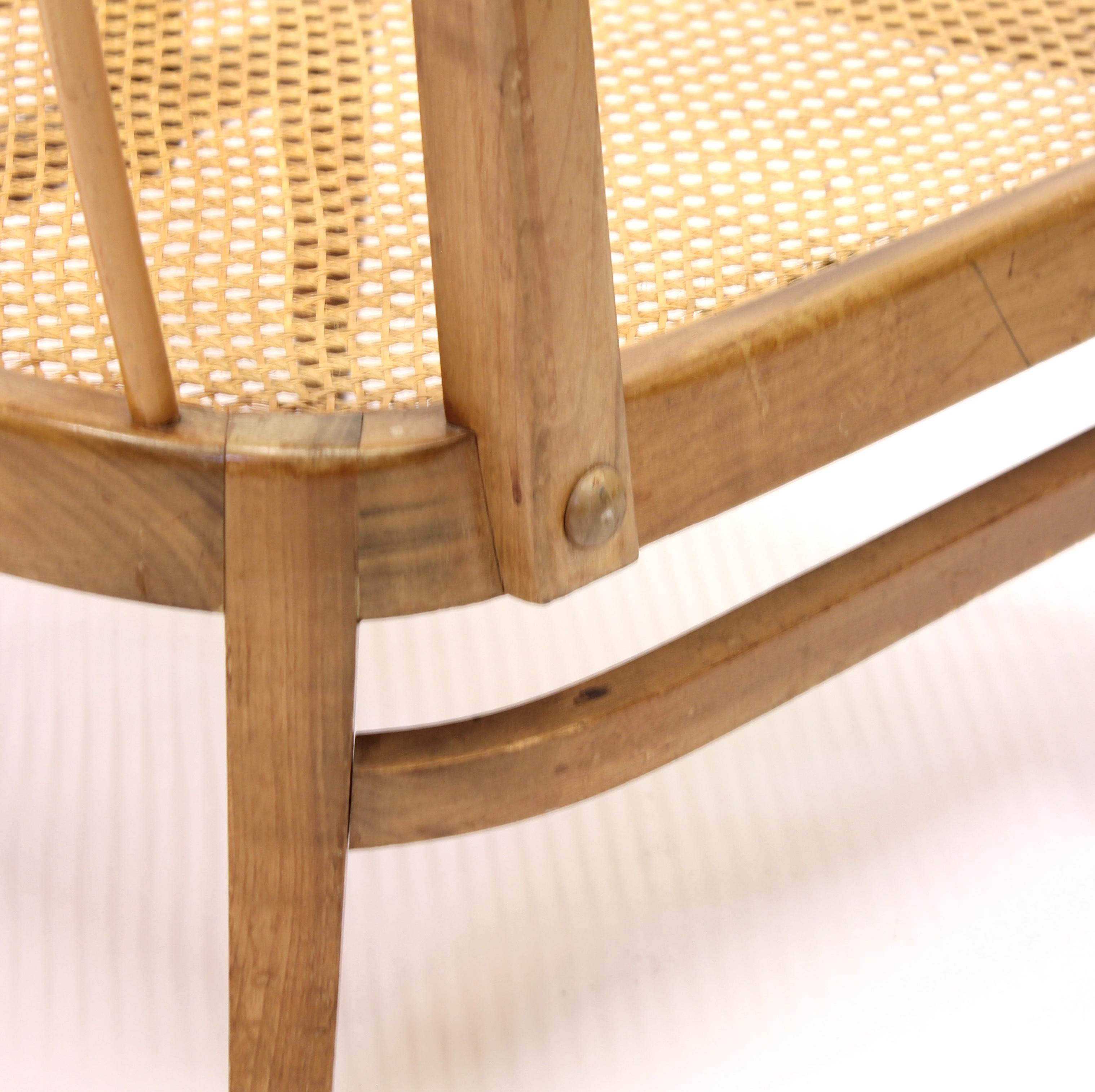 Swedish Modern Birch, Bambu & Rattan Longe Chair, Attr. to Otto Schulz, ca 1940 For Sale 10