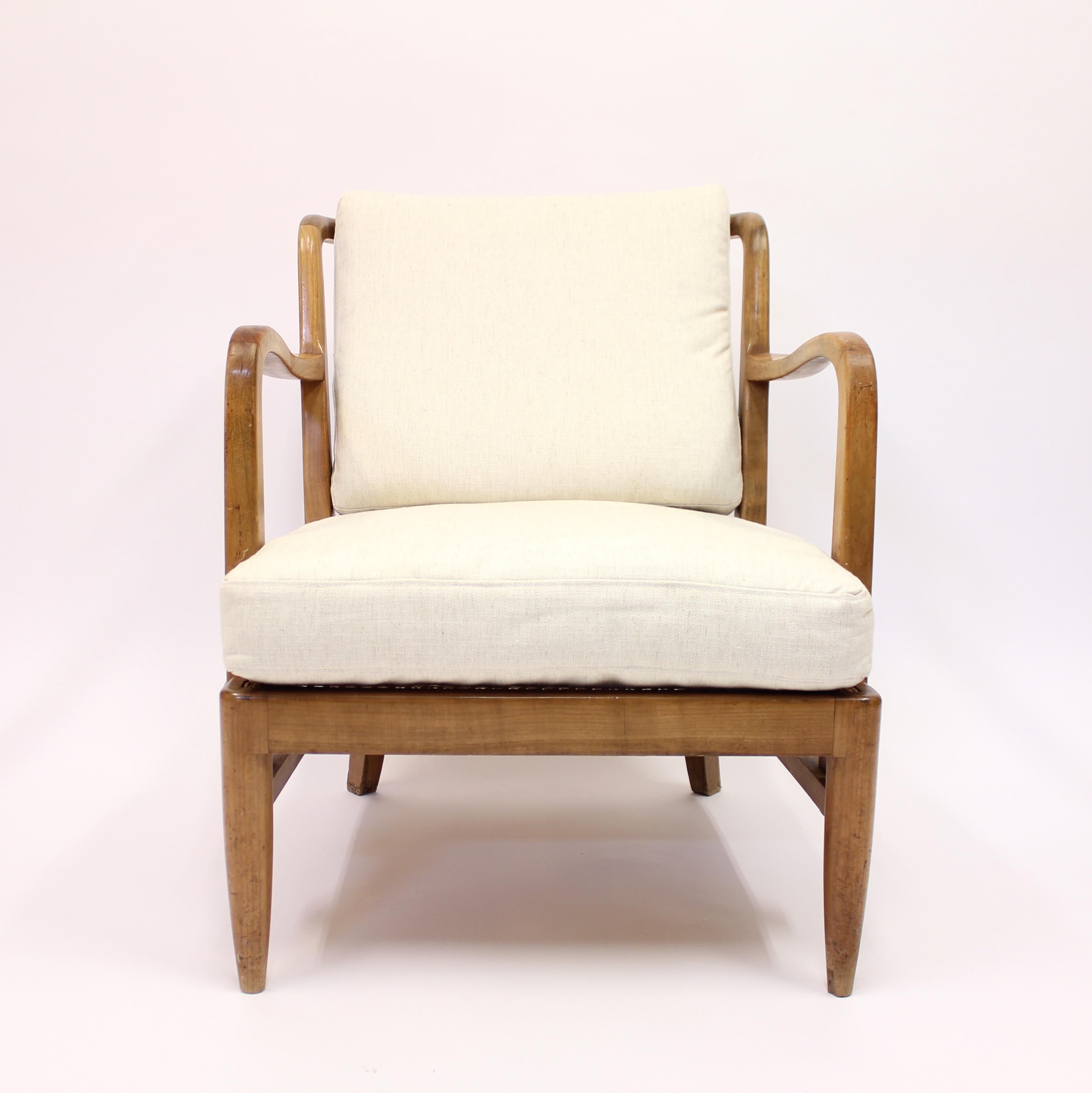 Swedish Modern Birch, Bambu & Rattan Longe Chair, Attr. to Otto Schulz, ca 1940 For Sale 1