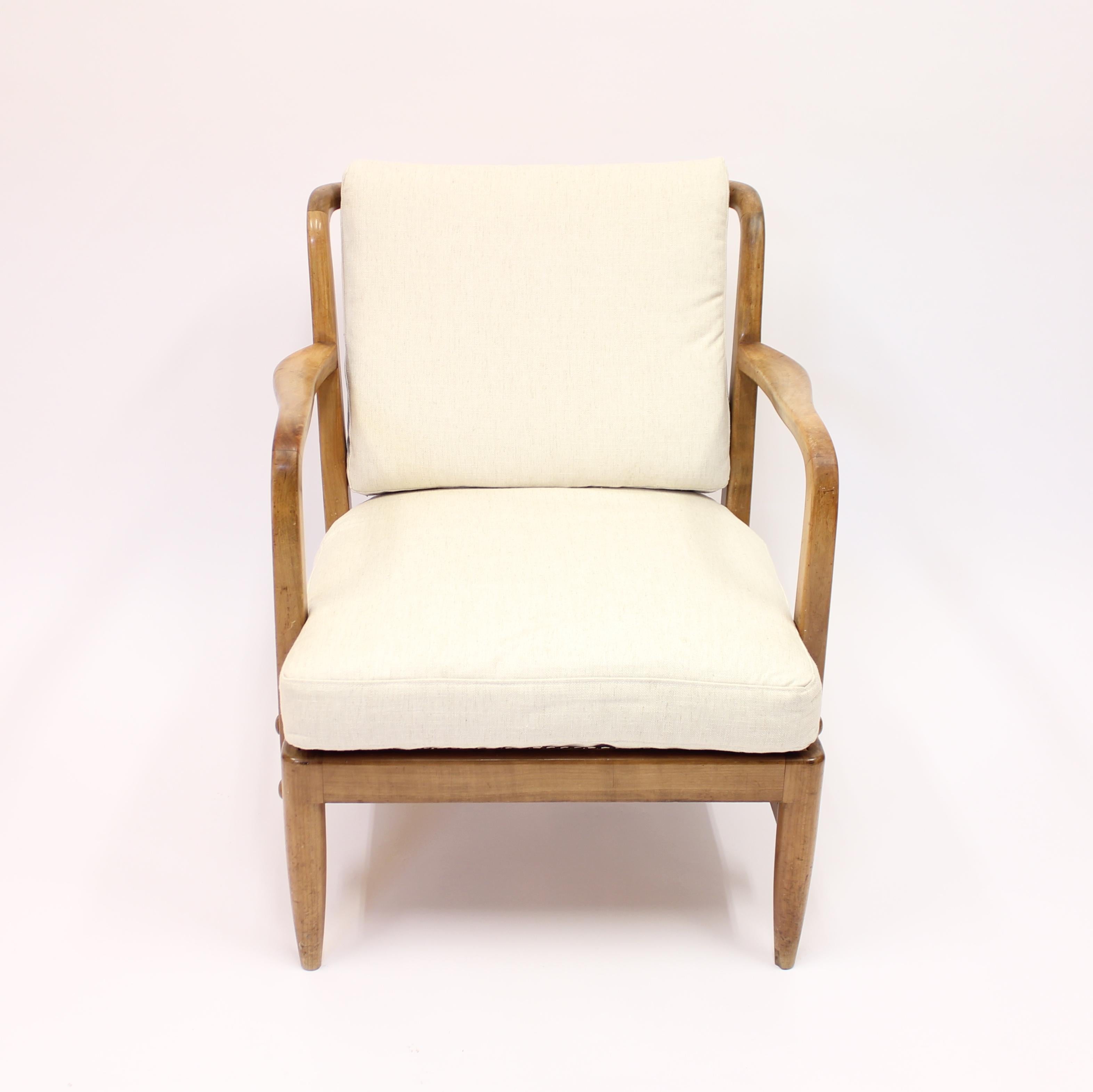 Swedish Modern Birch, Bambu & Rattan Longe Chair, Attr. to Otto Schulz, ca 1940 For Sale 2
