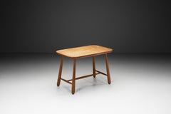 Swedish Modern Birch Side Table with Turned Legs, Sweden ca 1940s