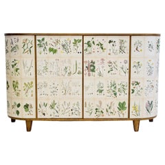 Swedish Modern Birch Sideboard with Nordens Flora Decorations