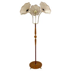 Antique Swedish Modern Birdseye Maple Floor Lamp, Circa 1930's
