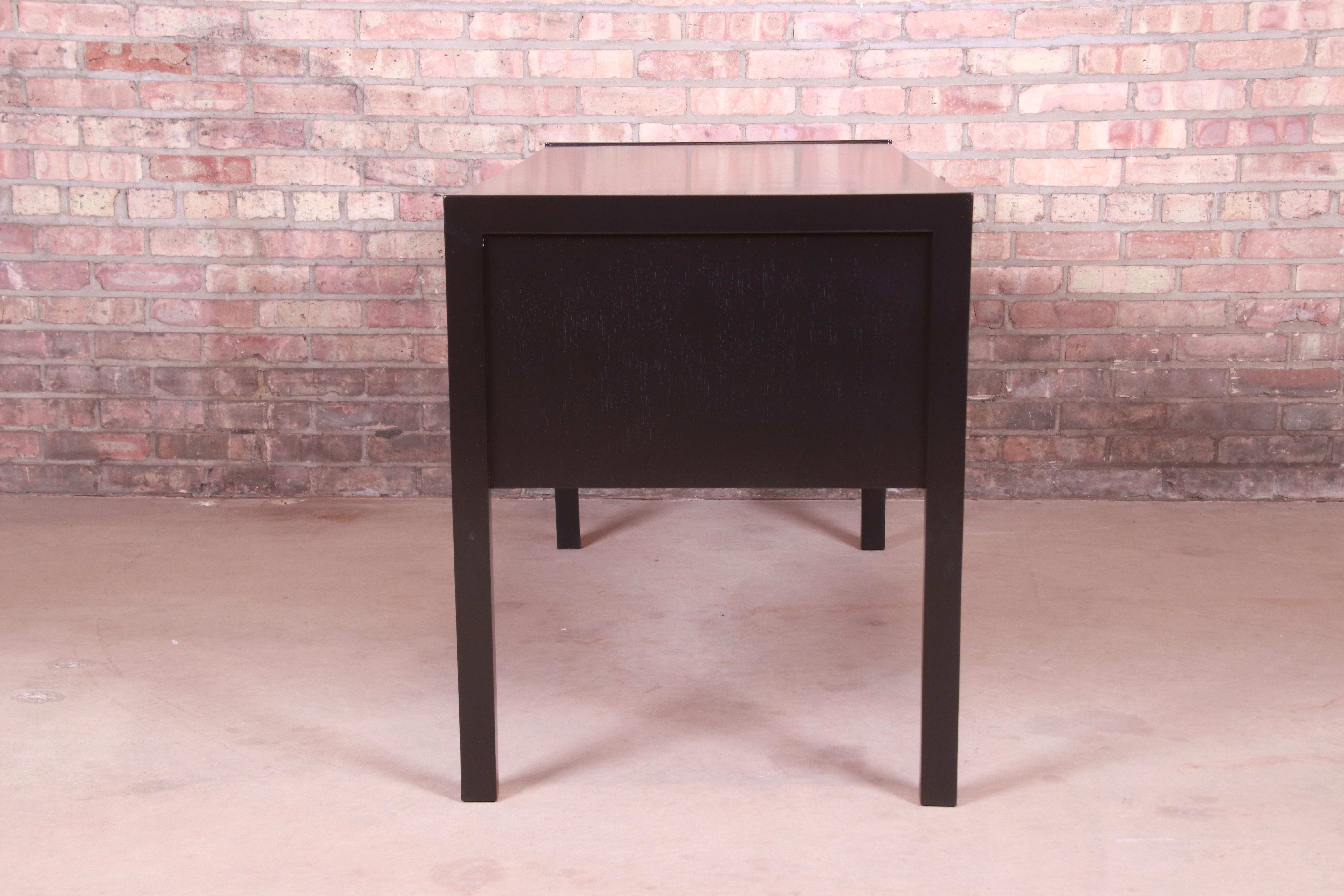 Swedish Modern Black Lacquered Desk, Newly Refinished 6