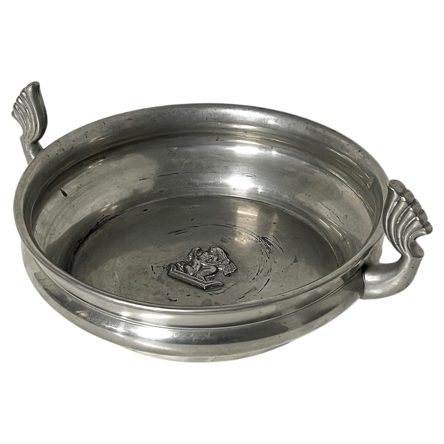 Swedish Modern Bowl in Pewter by CG Hallberg, 1930 For Sale