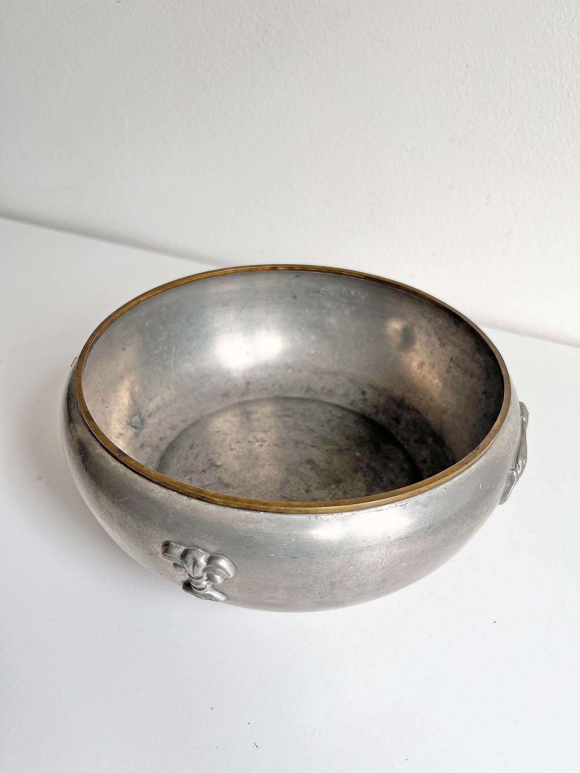Brass Swedish Modern Bowl in Pewter by GAB, 1930 For Sale