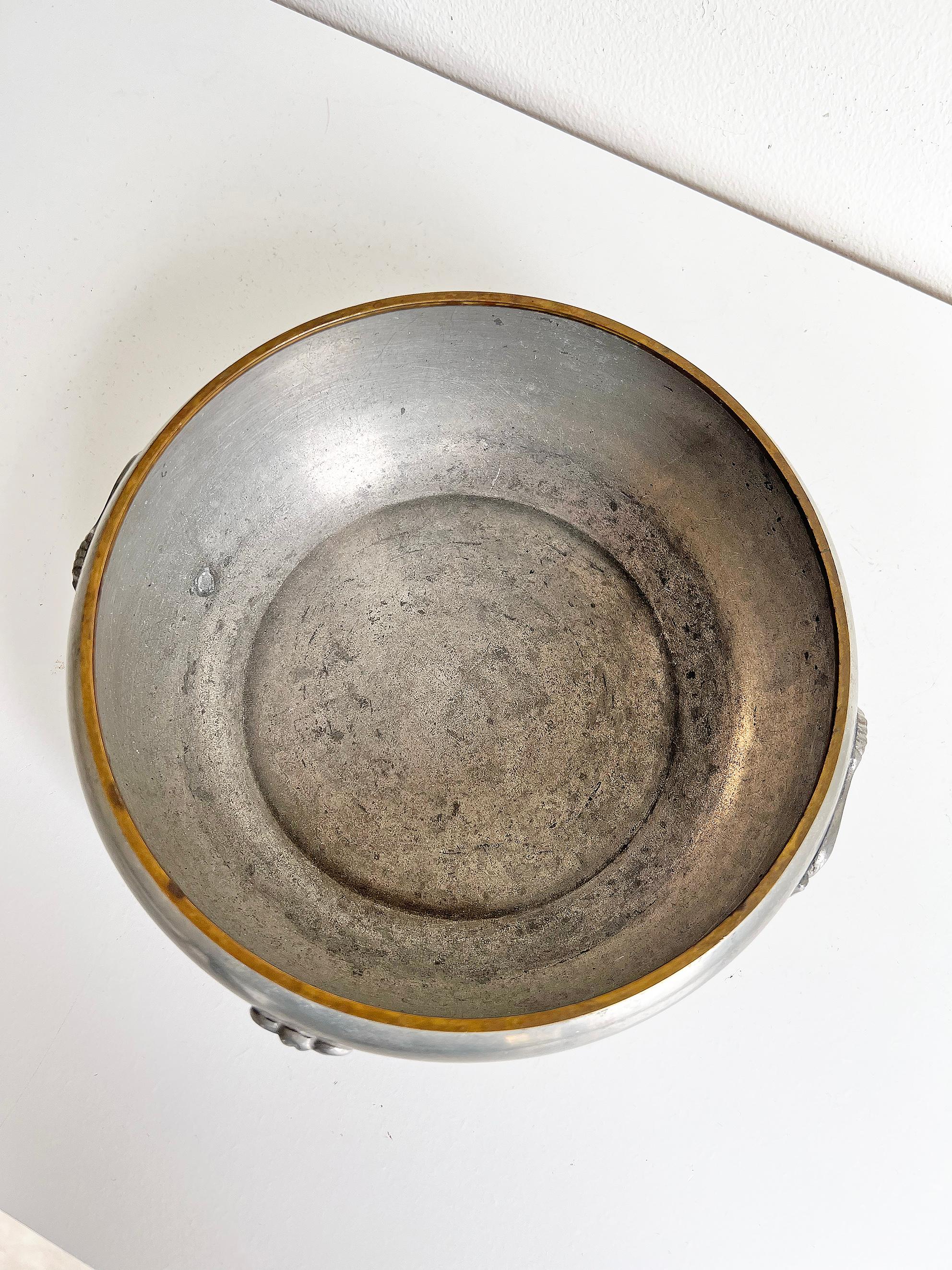 Swedish Modern Bowl in Pewter by GAB, 1930 For Sale 1
