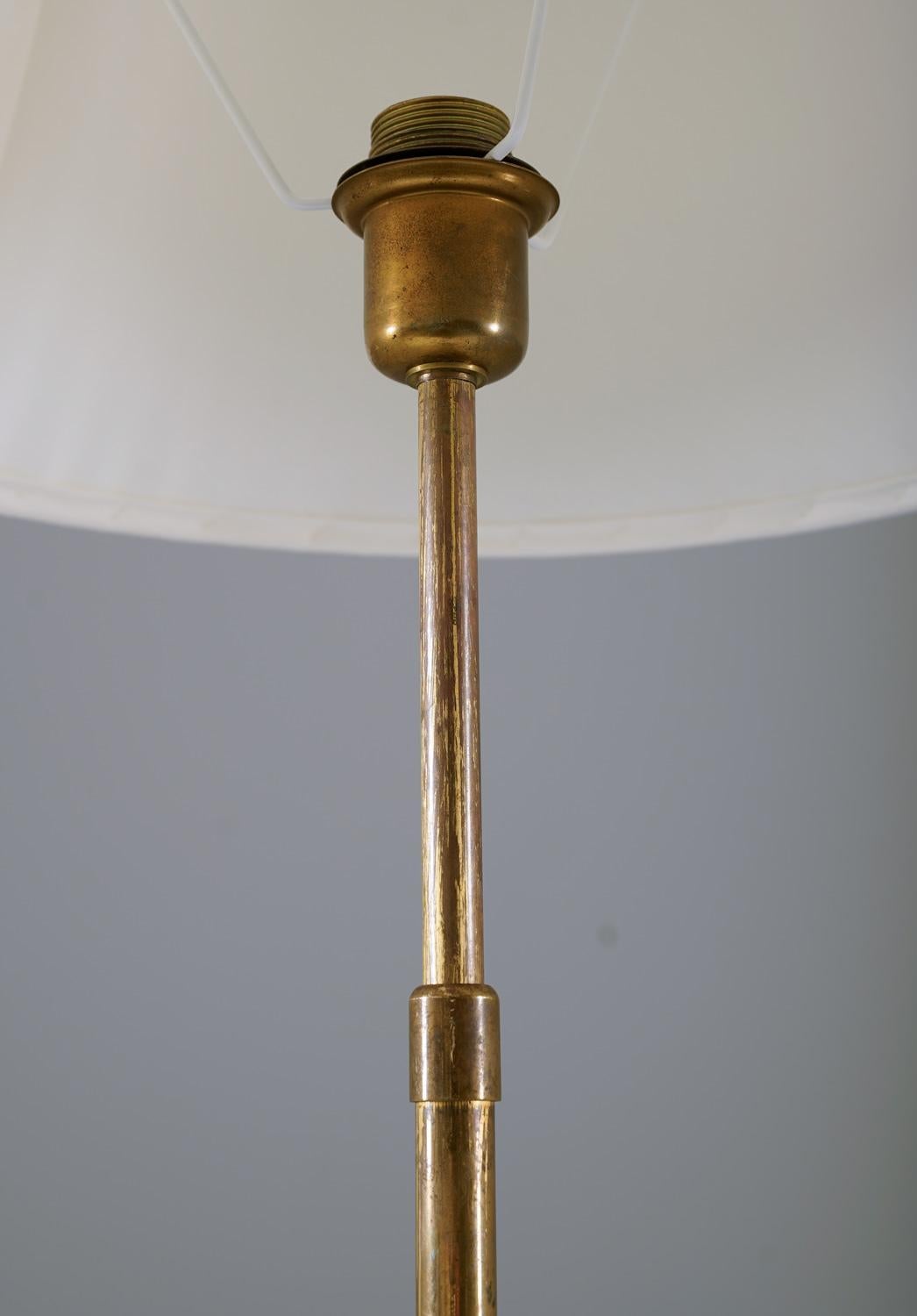 Scandinavian Modern Swedish Modern Brass and Marble Floor Lamp