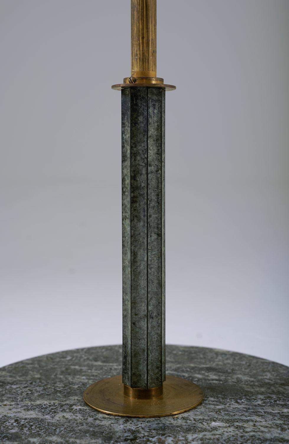 20th Century Swedish Modern Brass and Marble Floor Lamp