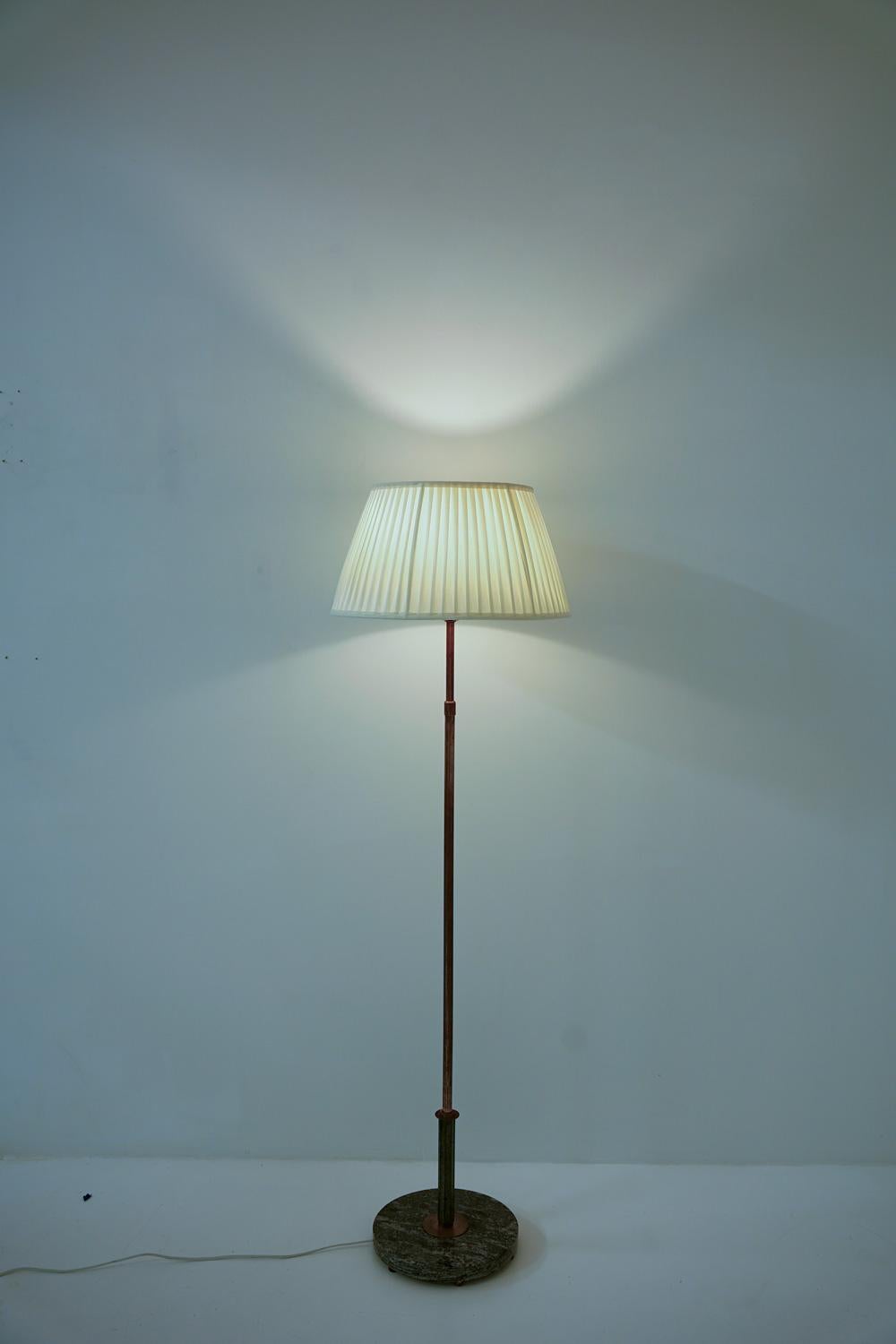 Swedish Modern Brass and Marble Floor Lamp 2