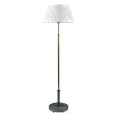 Vintage Swedish Modern Brass and Marble Floor Lamp
