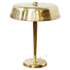 Schwedische moderne Tischlampe aus Messing und Eiche von Bröderna Malmström, Schweden, 1940er Jahre