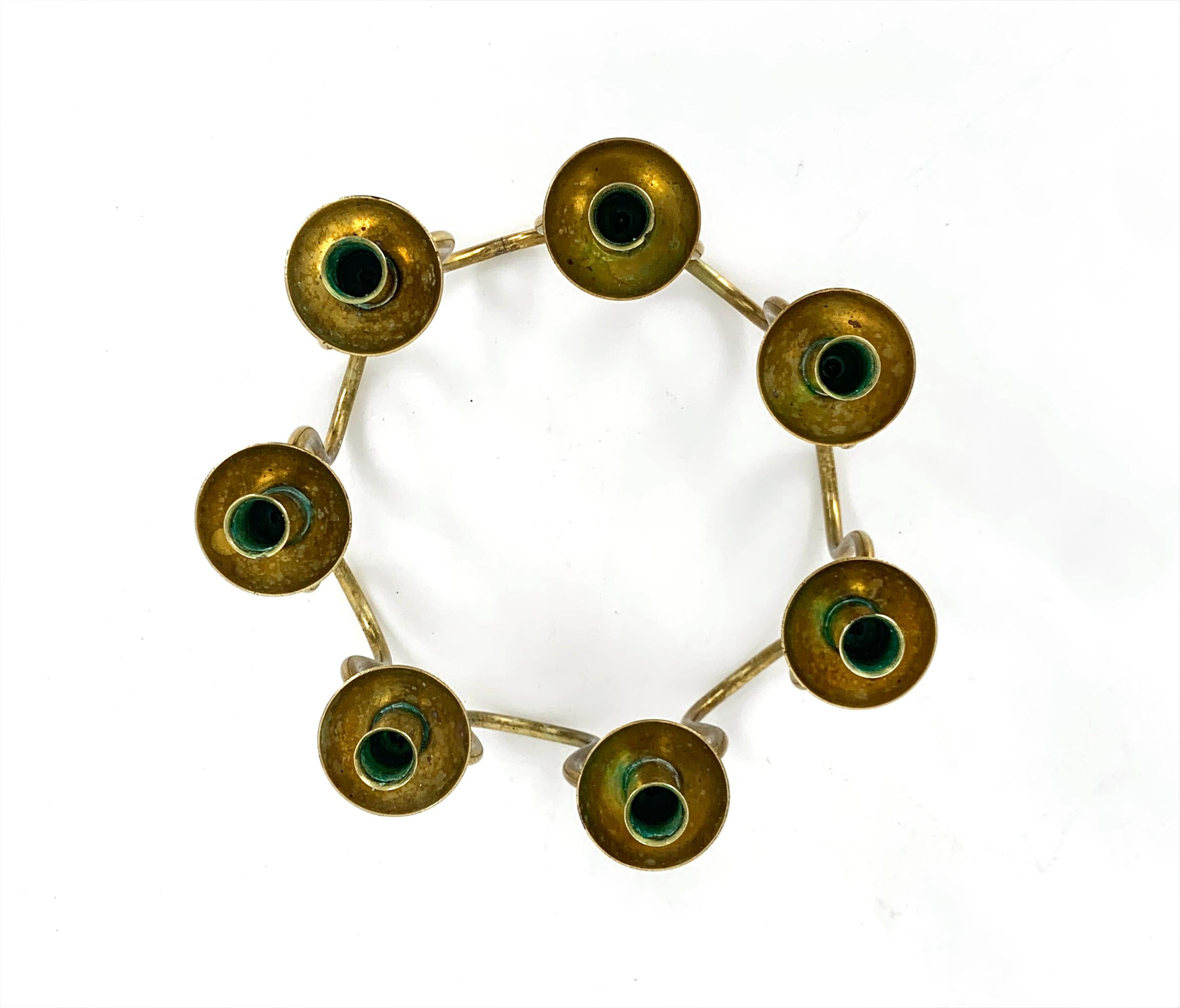 Swedish Modern Brass Candelabra by Lars Holmström for Svenskt Tenn, 1950 For Sale 6