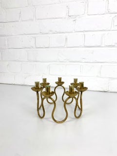 Candelabro moderno svedese in ottone di Lars Holmström per Svenskt Tenn, 1950