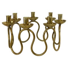 Swedish Modern Brass Candelabra by Lars Holmström for Svenskt Tenn, 1950