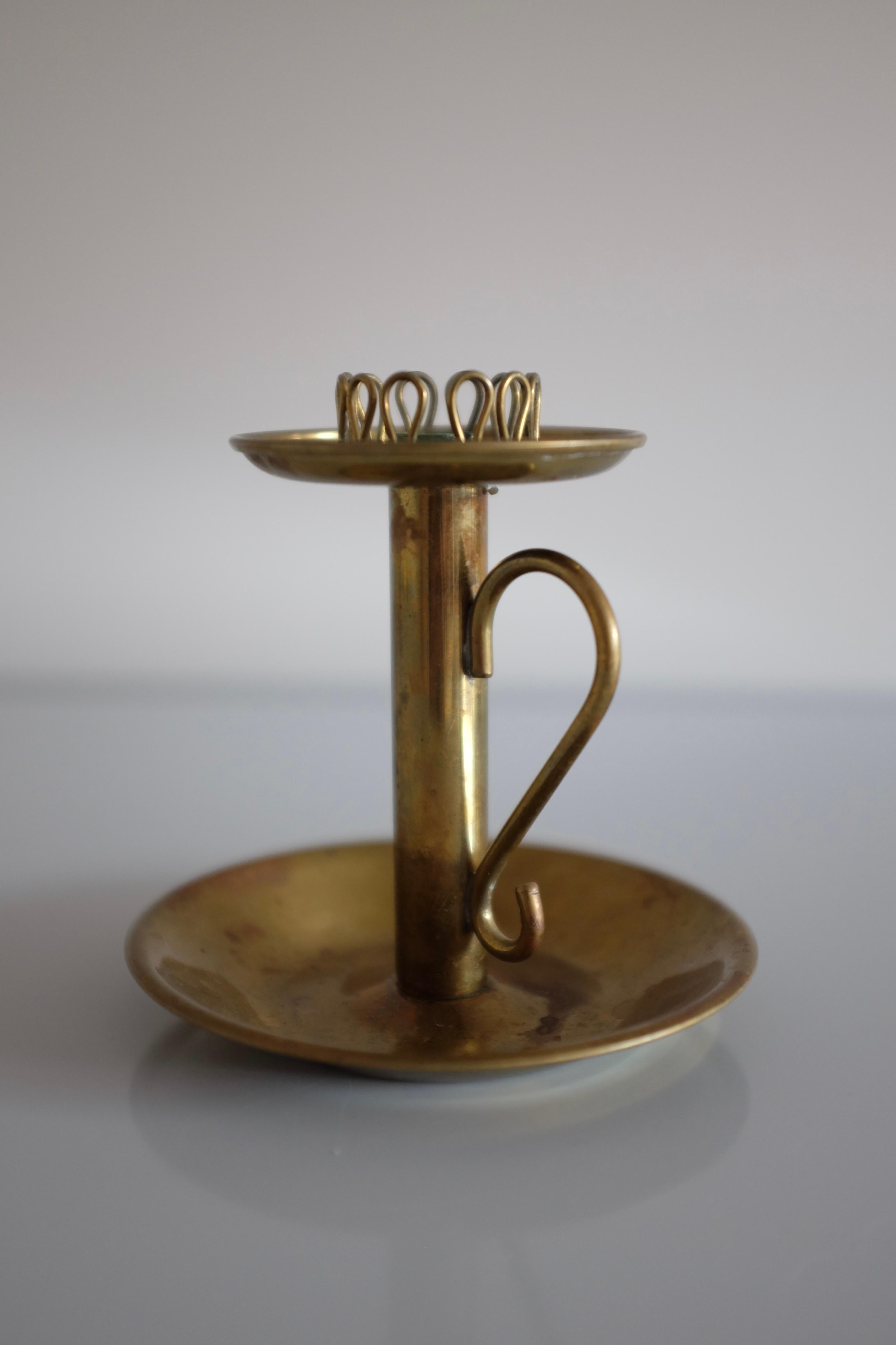 Scandinavian Modern Swedish Modern Brass Candle holder