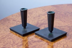 Candelabros modernos suecos de latón de Carl-Einar Borgström, Ystad Metall Años 30