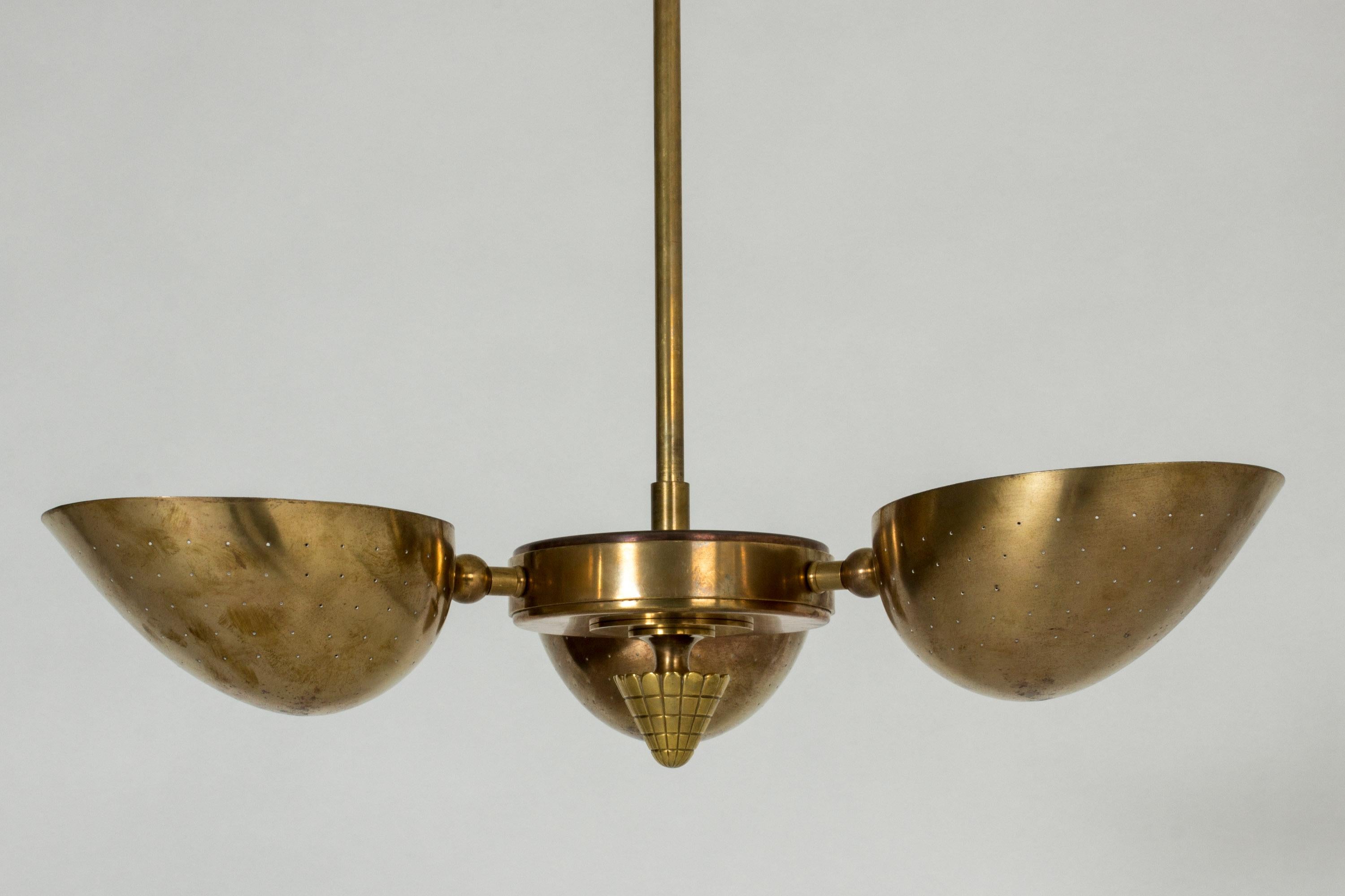 Mid-20th Century Swedish Modern Brass Ceiling Light