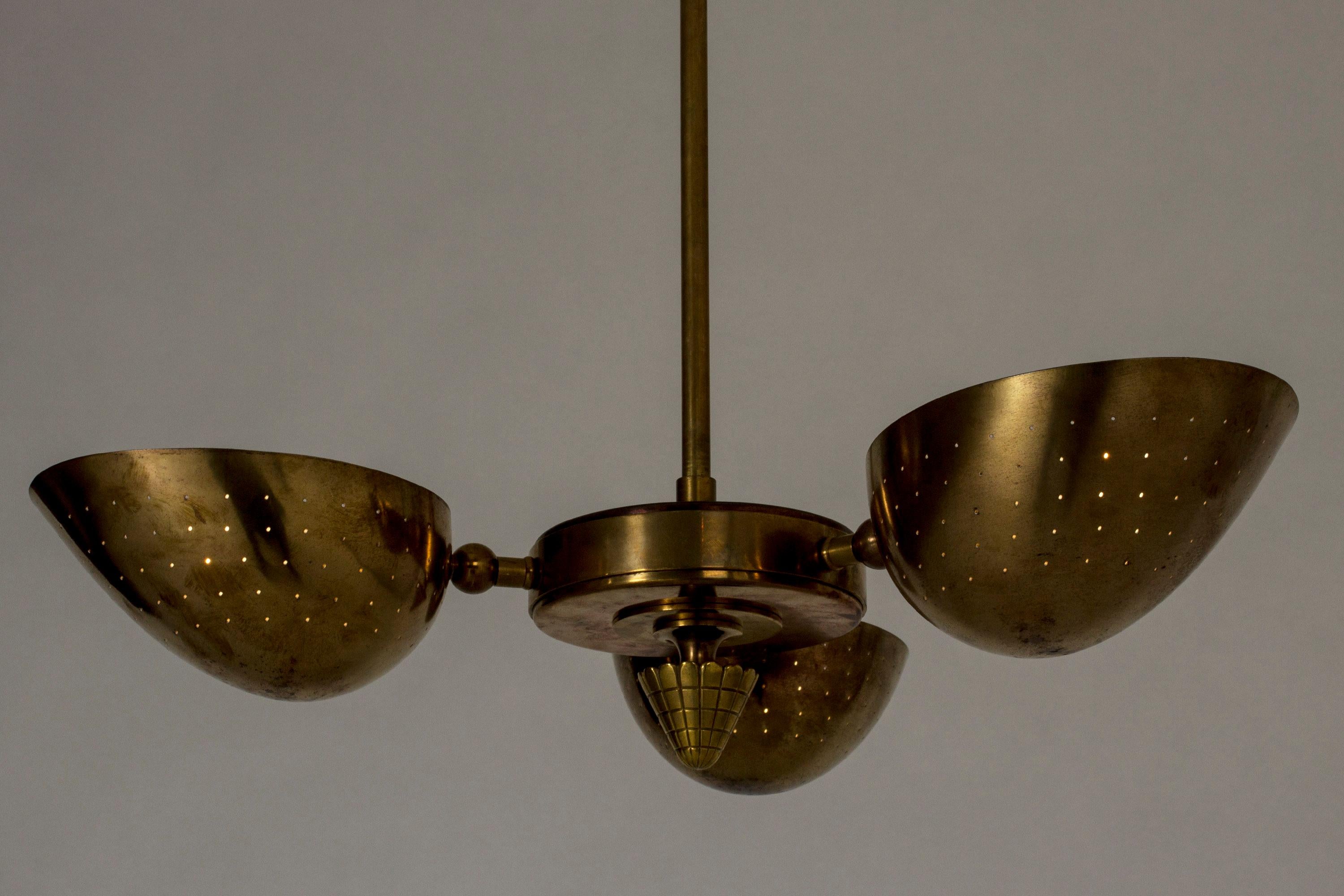 Swedish Modern Brass Ceiling Light 1