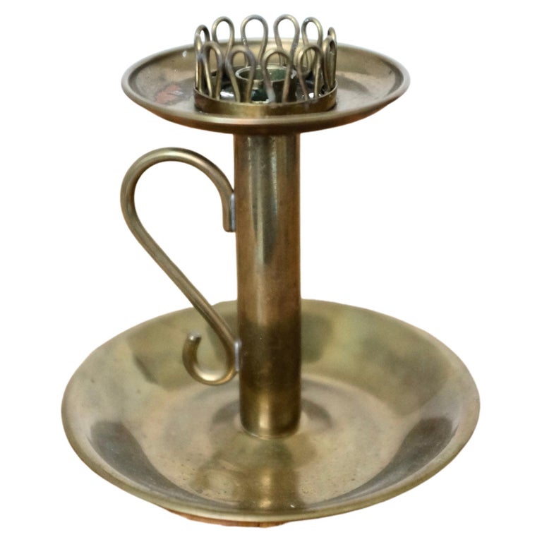 Swedish Modern Brass Filigree Candle Holder For Sale at 1stDibs