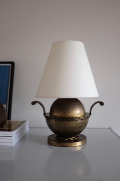 Swedish Modern Brass filigree Side Lamp