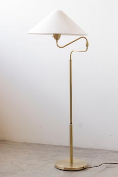Swedish modern brass floor lamp by Armaturhantverk, Sweden, 1930-40s