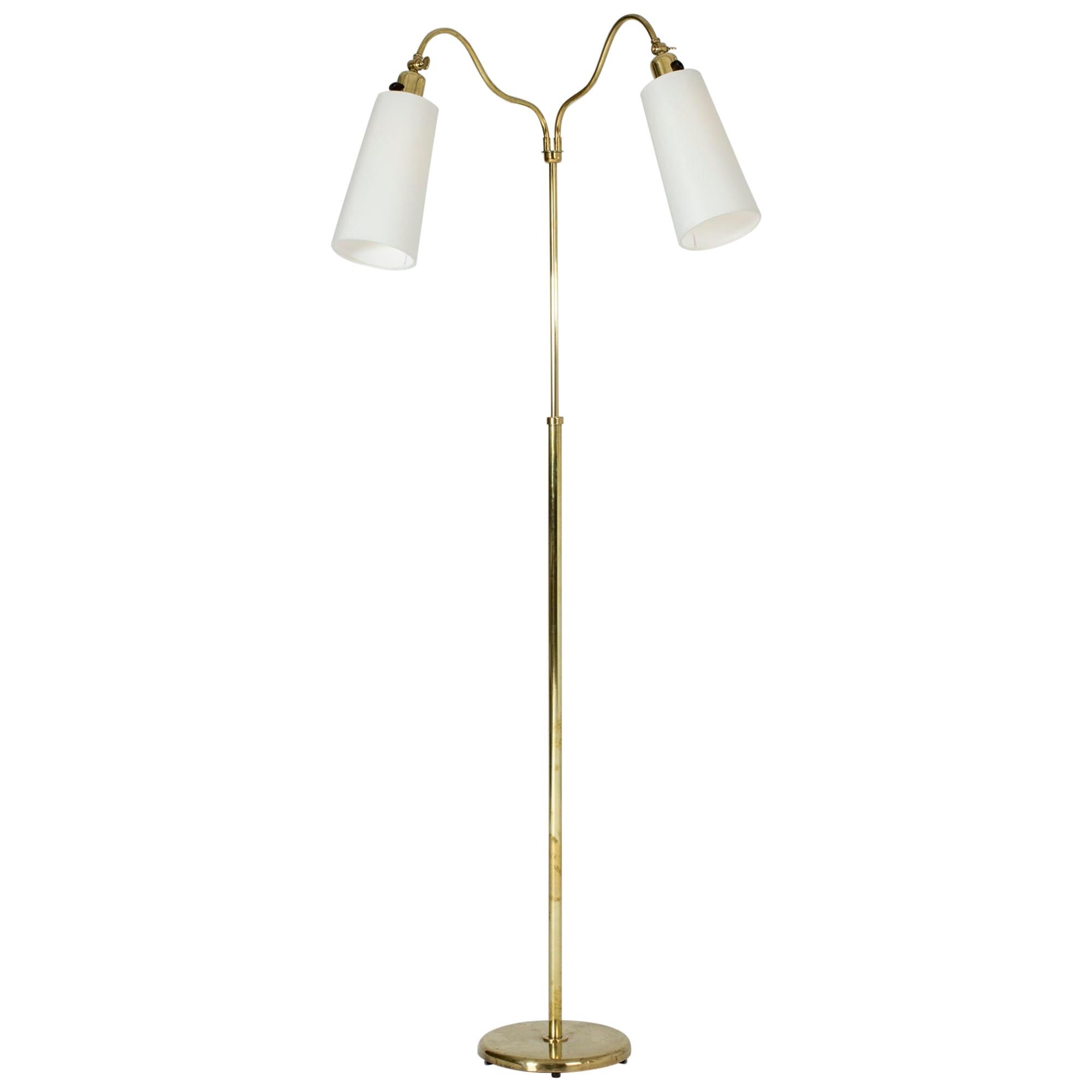 Swedish Modern Brass Floor Lamp For Sale