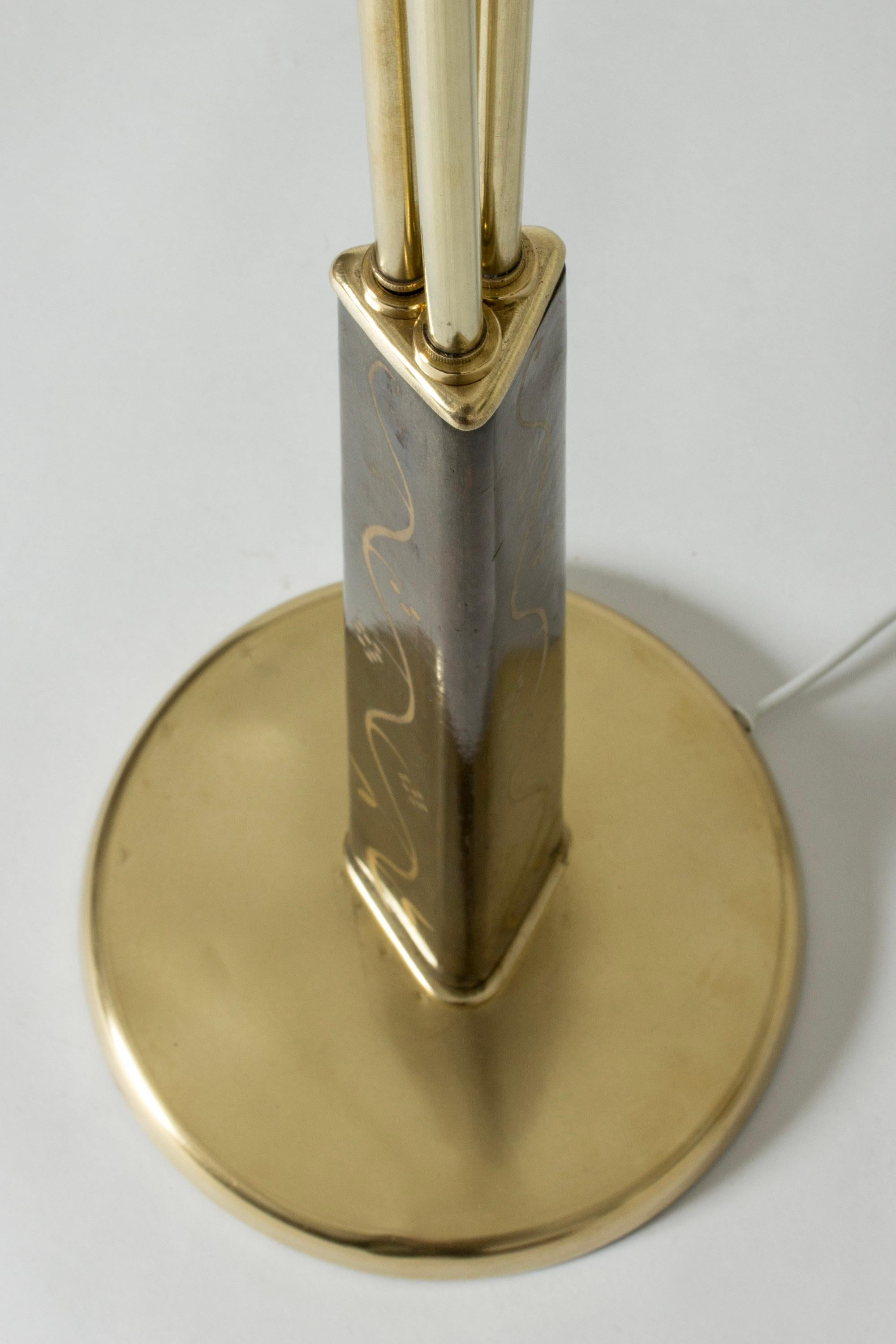 Mid-20th Century Swedish Modern Brass Floor Lamp, Tor Wolfenstein, Ditzinger, Sweden, 1940s