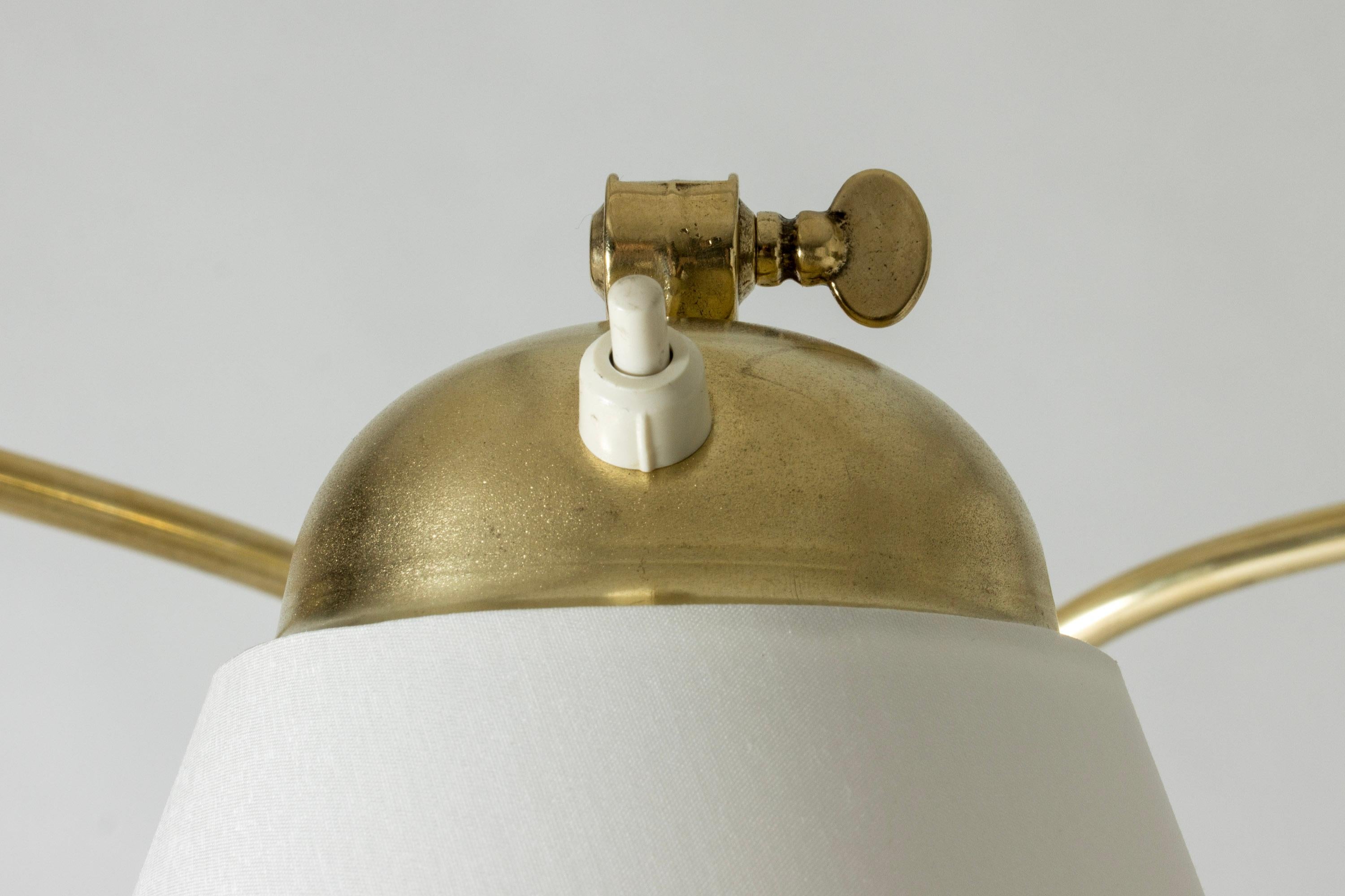 Swedish Modern Brass Floor Lamp, Tor Wolfenstein, Ditzinger, Sweden, 1940s 2