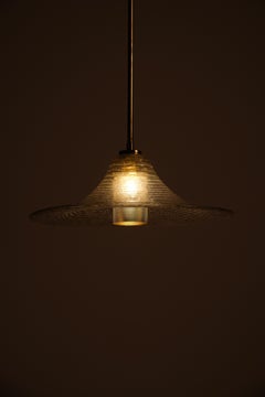 'Vetri' Brass & Glass Ceiling Lamp, Murano, 1970s