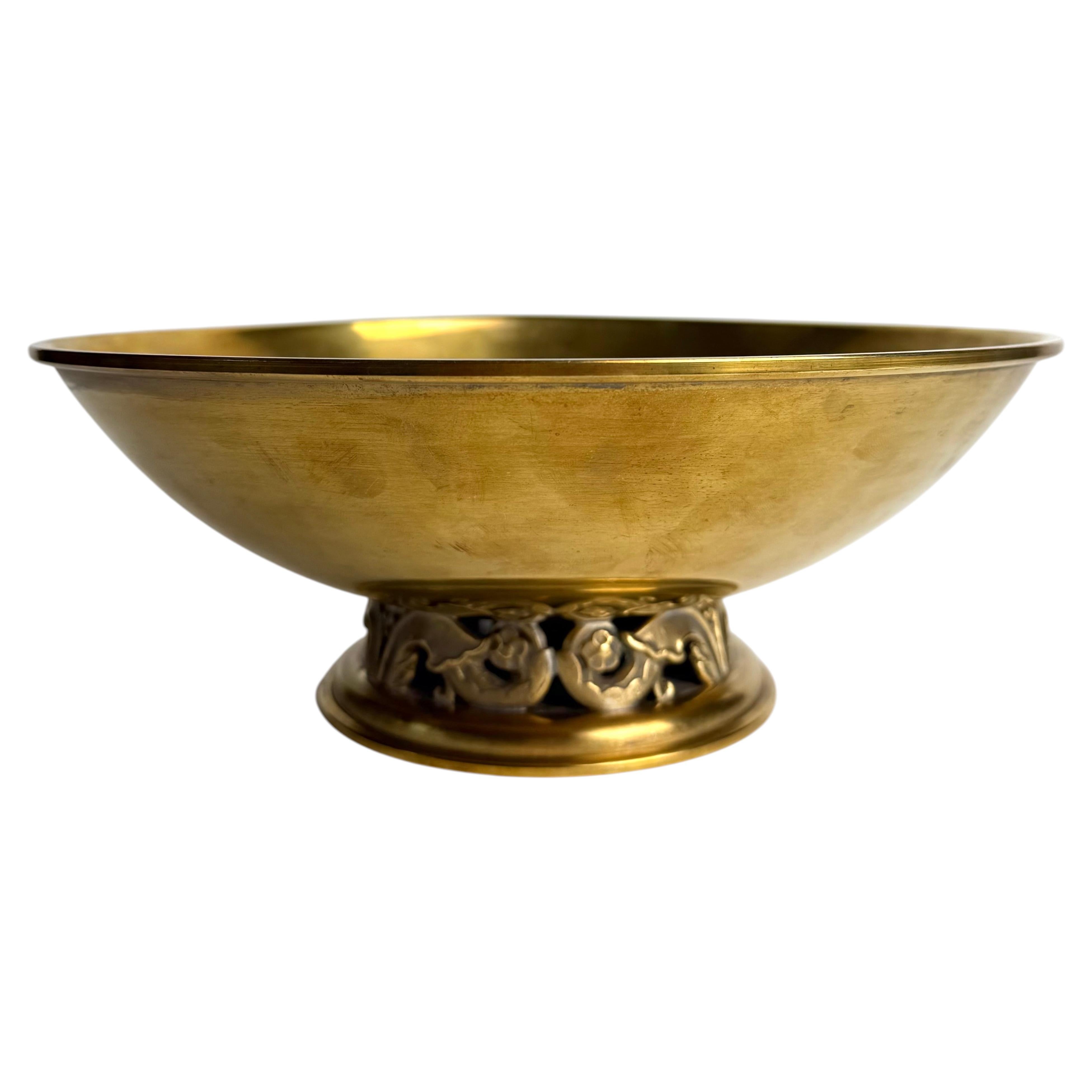 Swedish Modern Brass “Kunga-Skålen” by Carl-Einar Borgström, 1940s For Sale