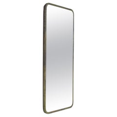 Miroir suédois moderne en laiton, belle patine, par Nordiska Kompaniet, NK, 1930